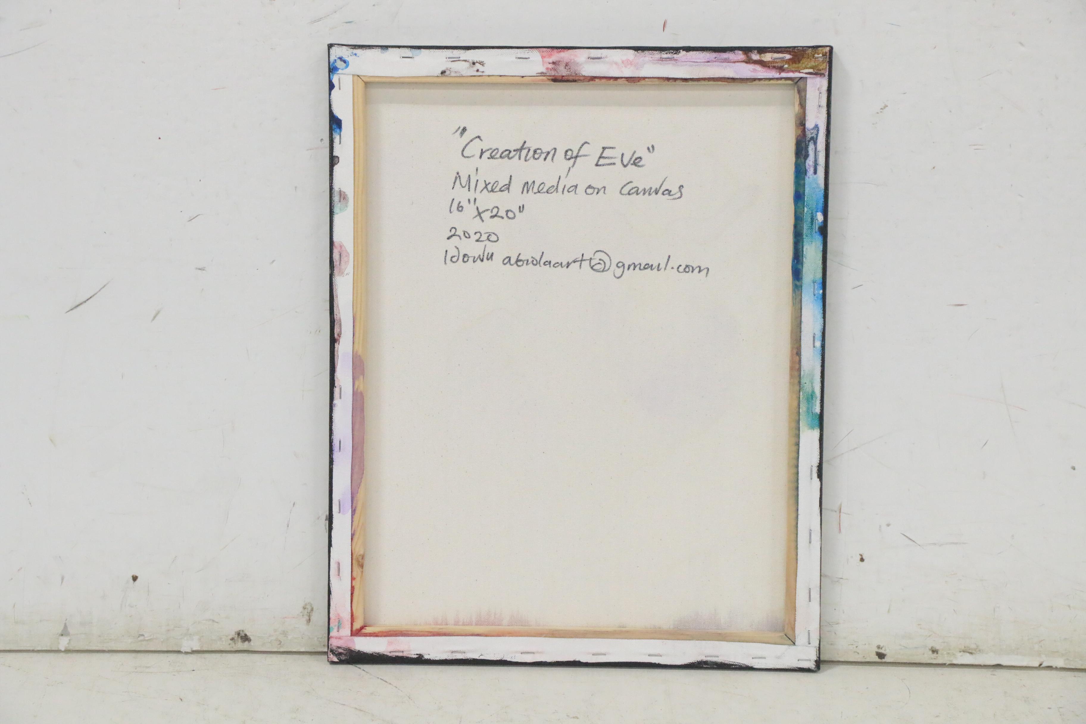 Abiola Idowu Mixed Media Painting "Creation of Eve," 2020