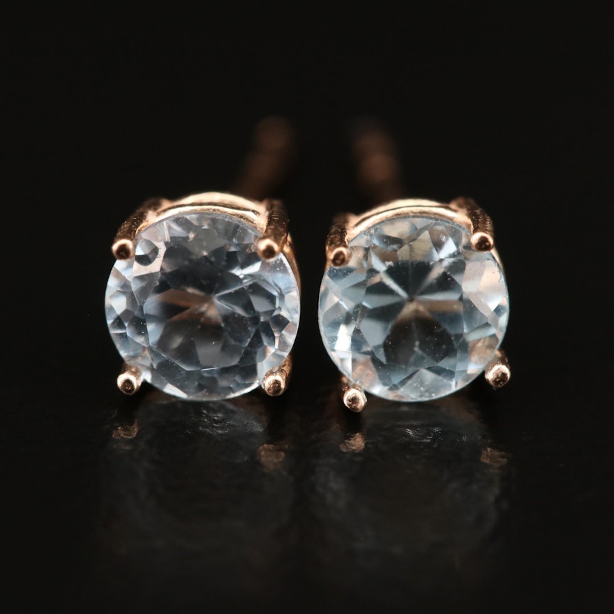 14K Topaz and Spinel Stud Earrings