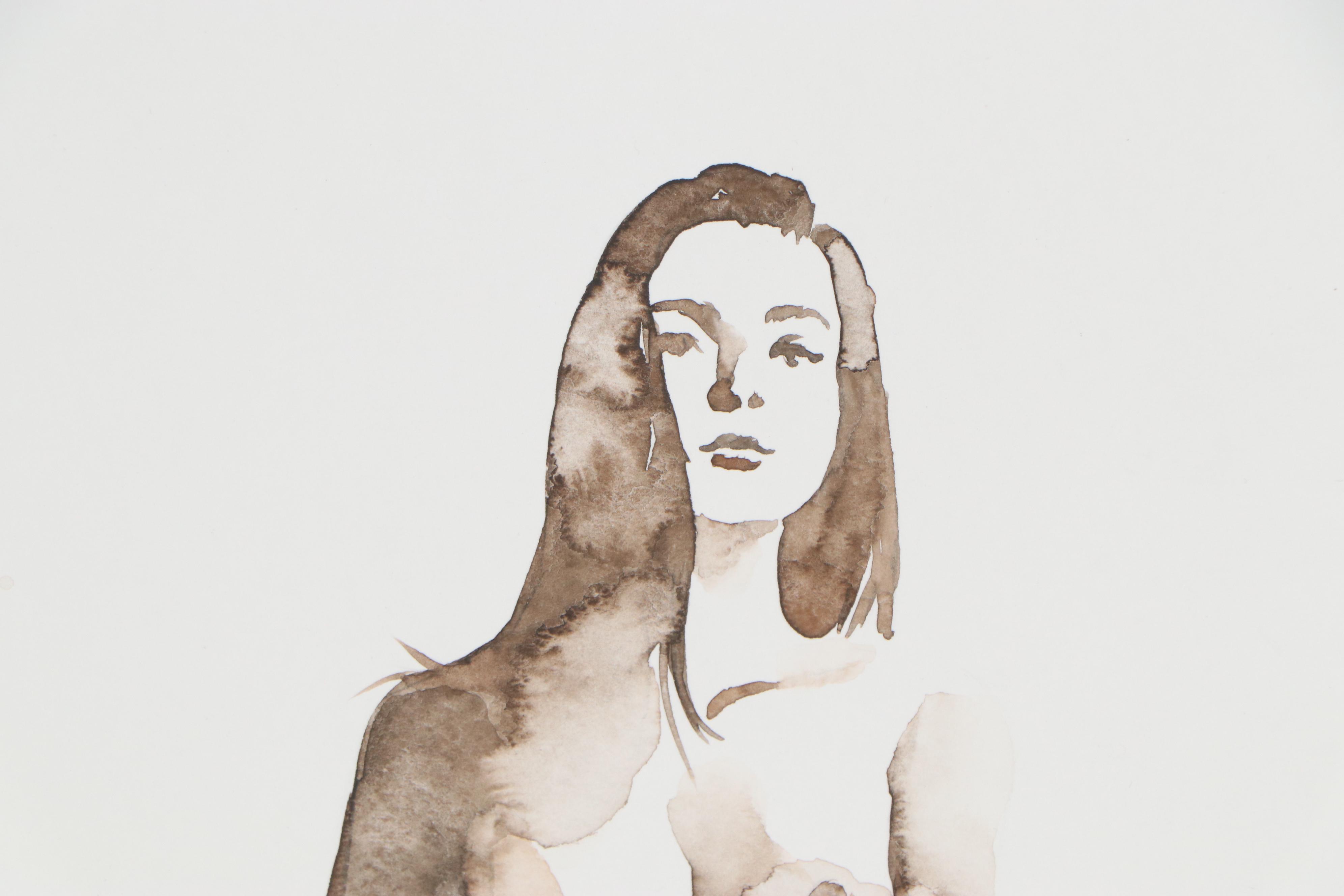 Anastasija Serdnova Watercolor Painting of a Nude, 2020