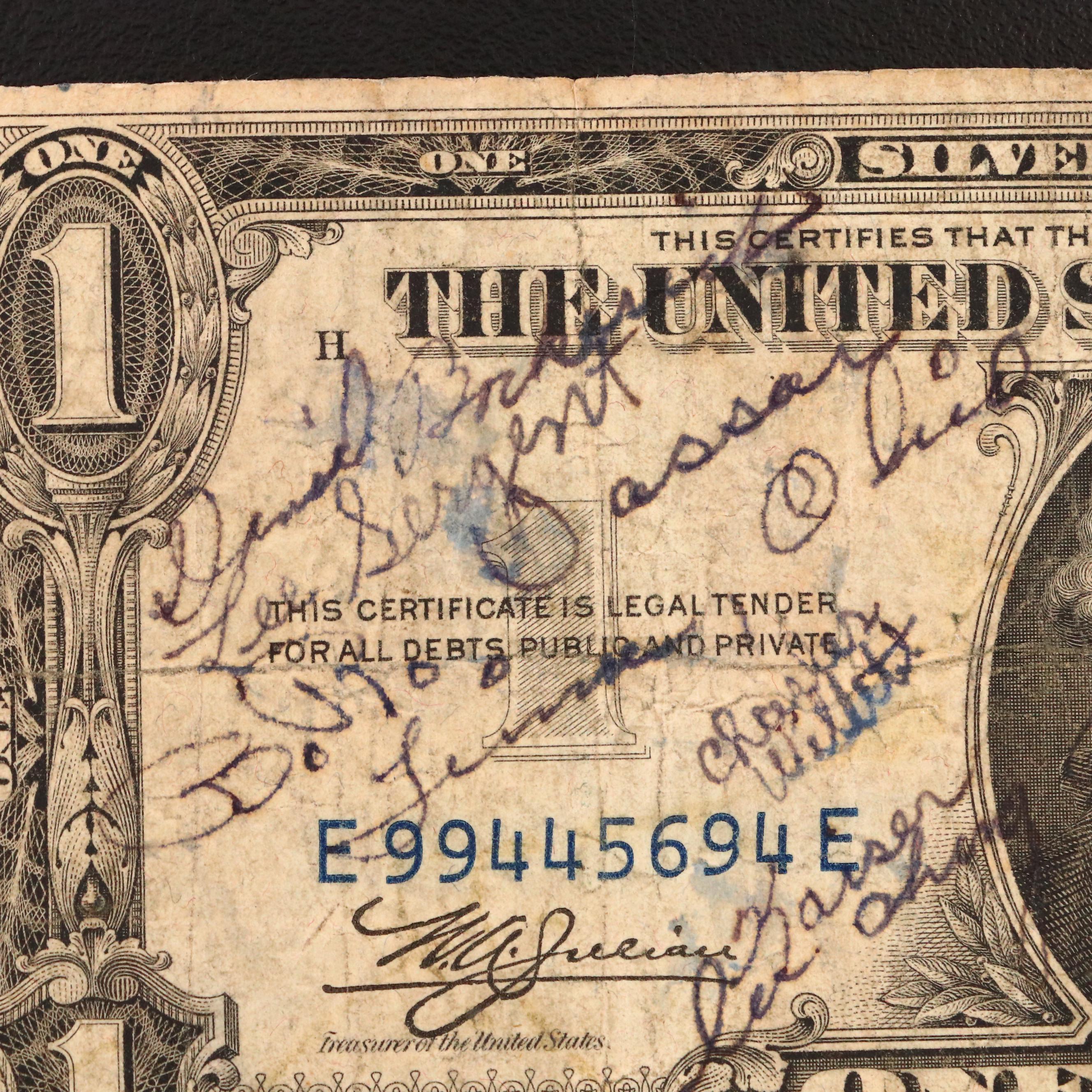 1935 "Short Snorter" and 1928 "Funny Back" Silver Certificates