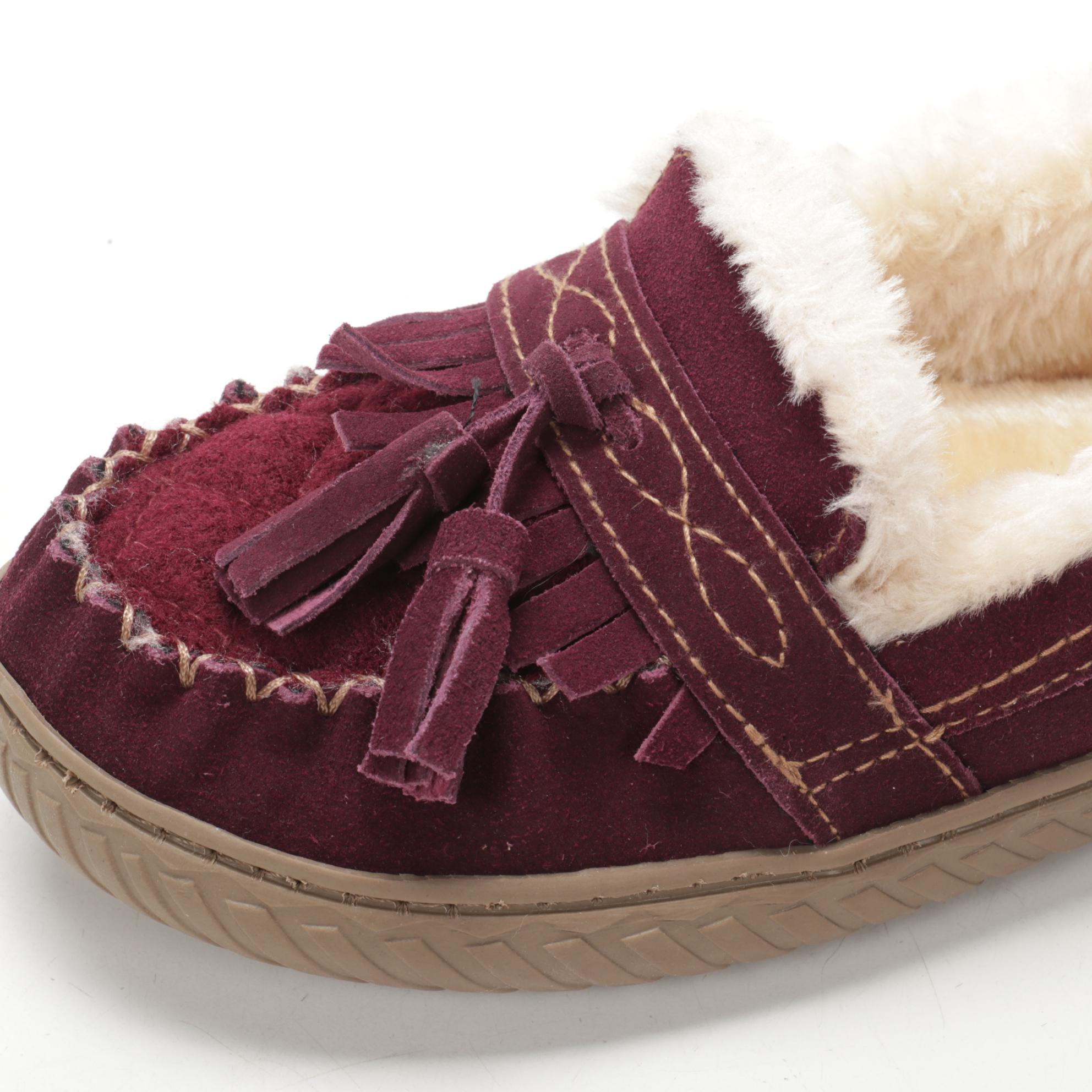 Earth Origins Yukon Yasmine Slippers in Merlot Suede