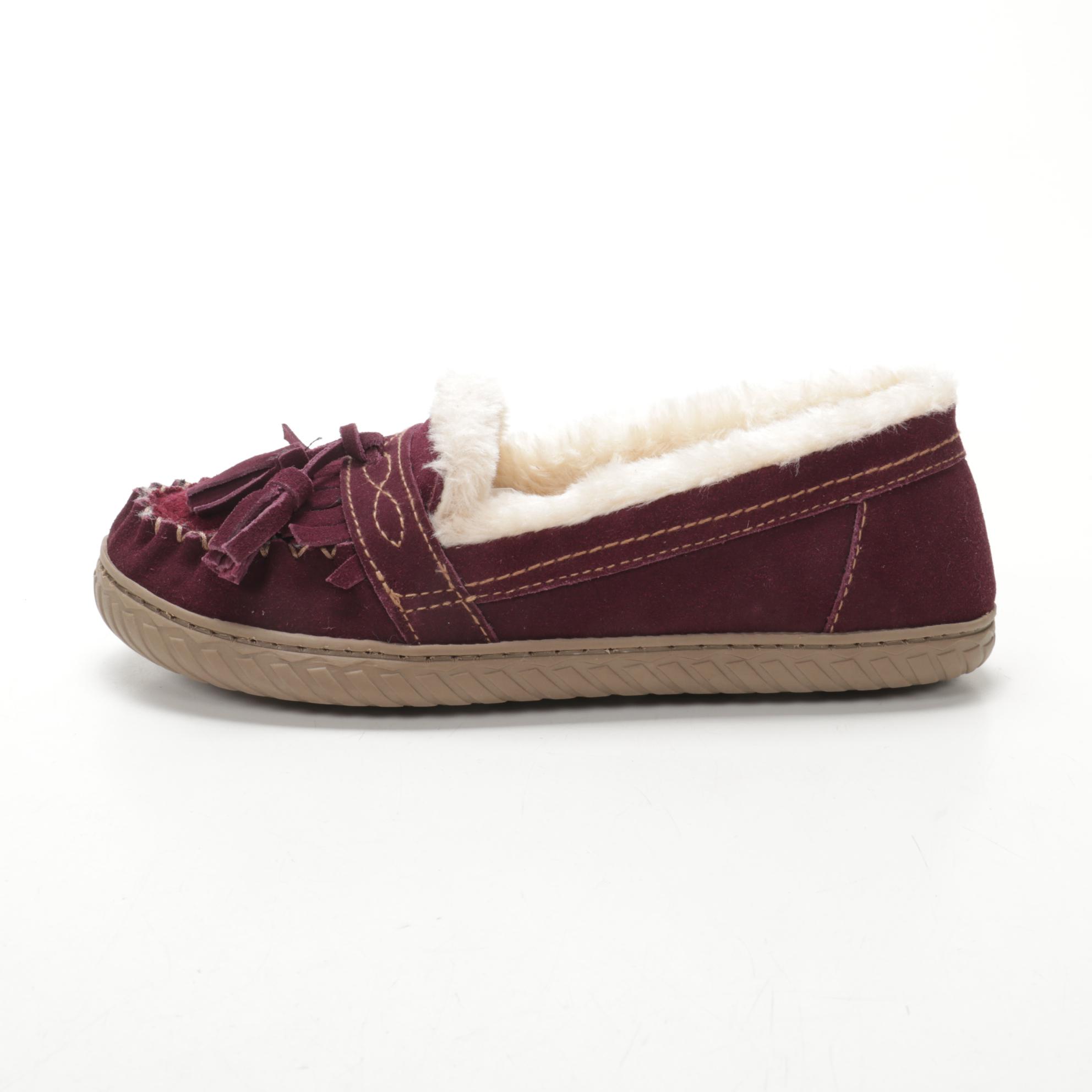Earth Origins Yukon Yasmine Slippers in Merlot Suede