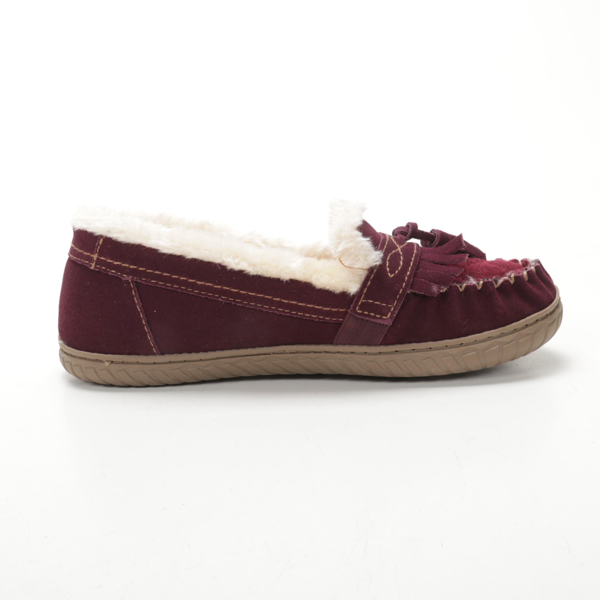 Earth Origins Yukon Yasmine Slippers in Merlot Suede