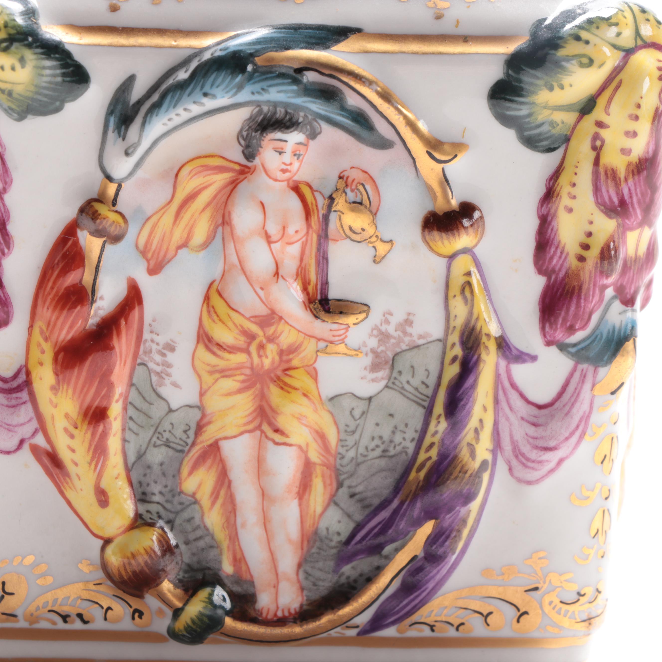 Carl Theime Capodimonte Style Porcelain Dresser Box, Late 19th/ Early 20th C.
