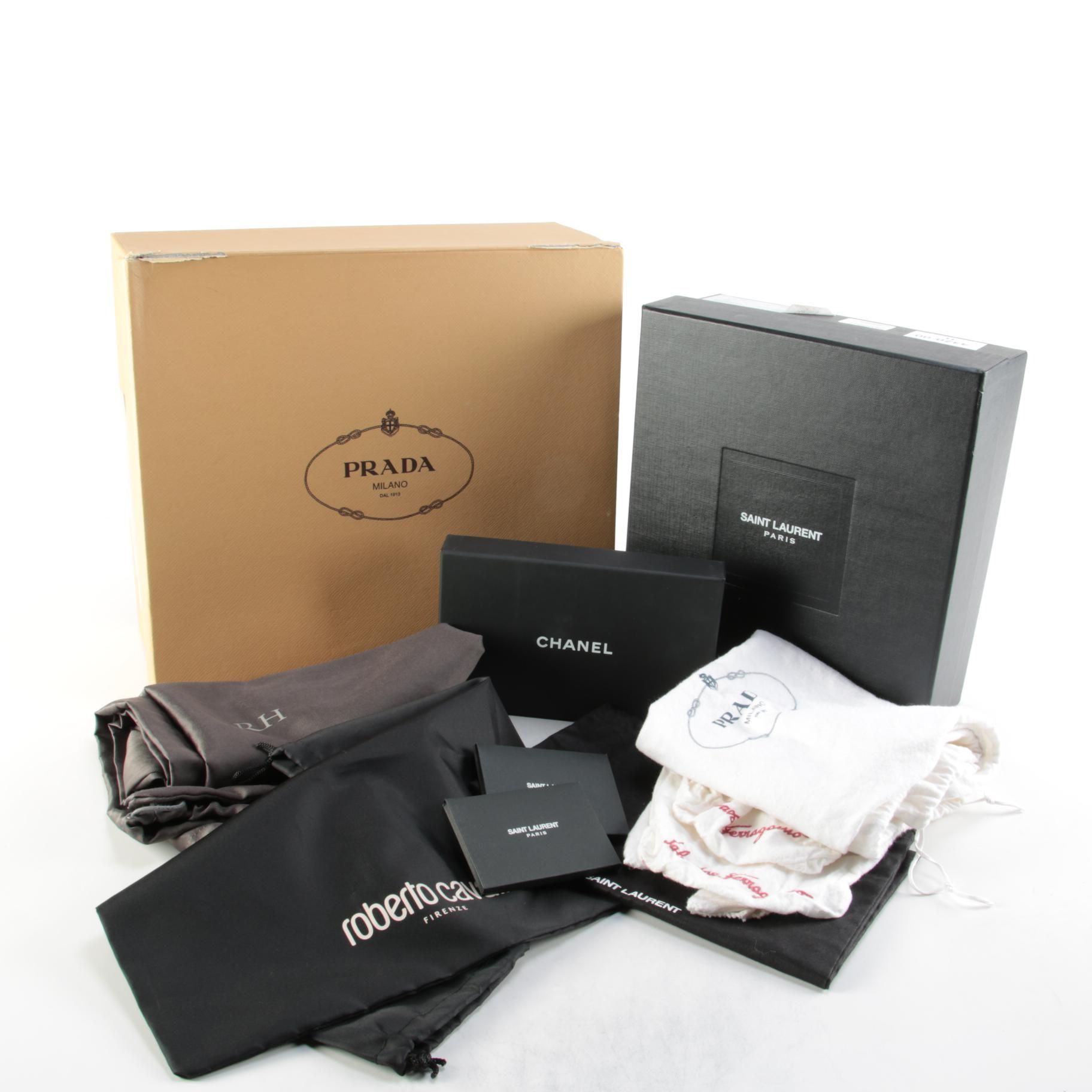 Prada, Chanel, Yves Saint Laurent, and Other Designer Gift Boxes and Dust Bags