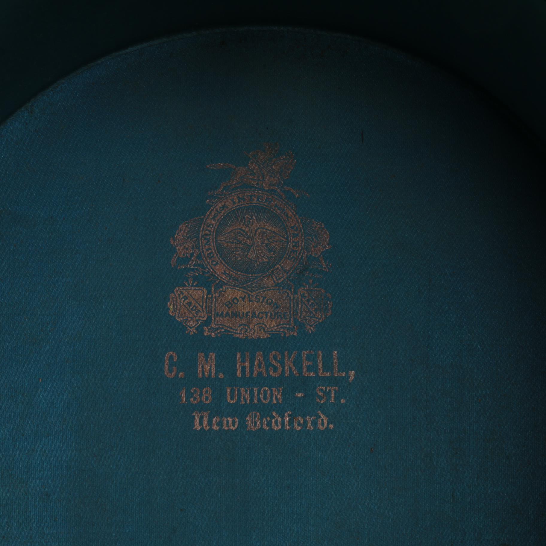 C.M. Haskell Black Beaver Fur Top Hat with Reldif Hat Box