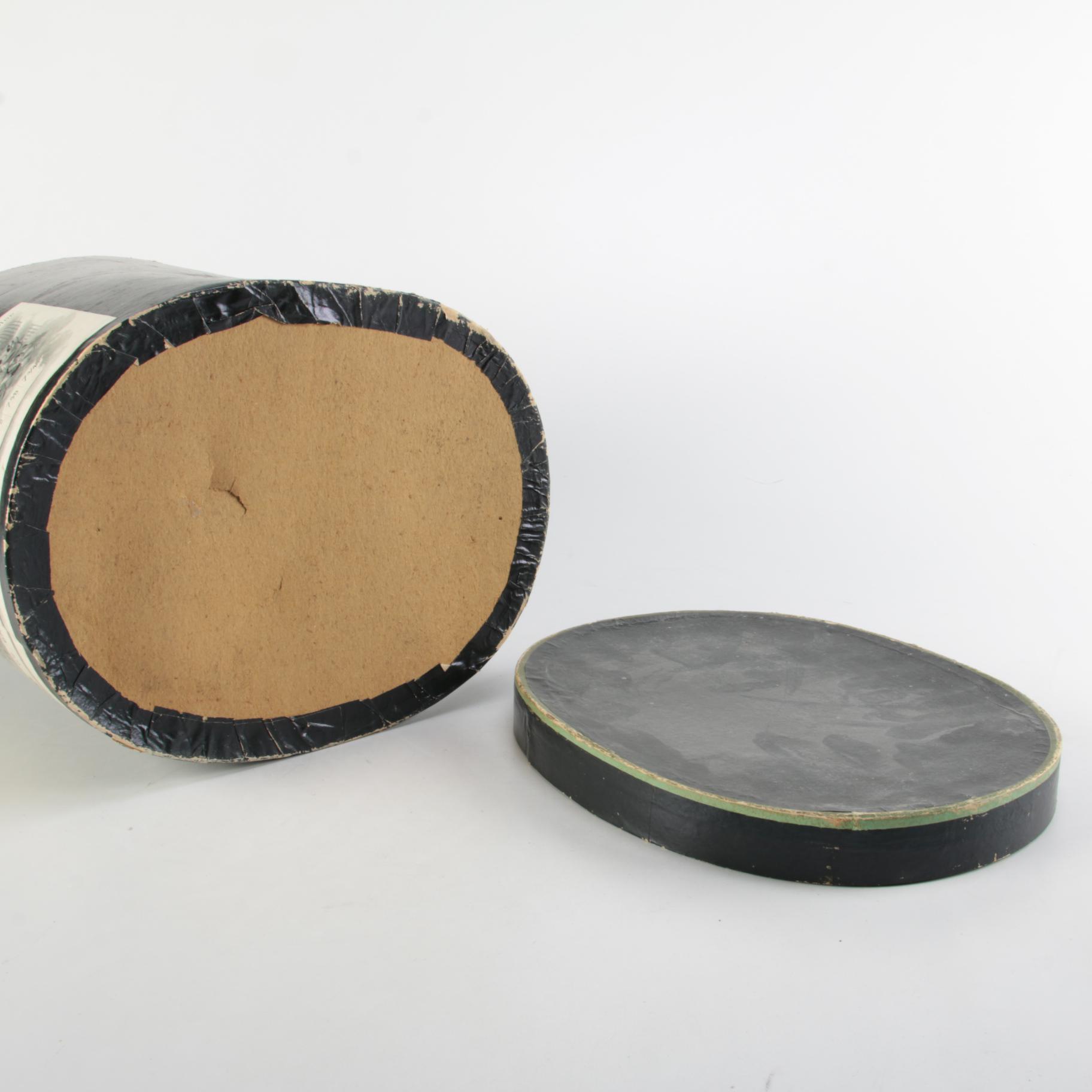 C.M. Haskell Black Beaver Fur Top Hat with Reldif Hat Box