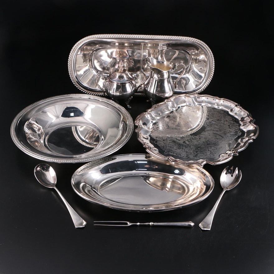 Leonard "Chippendale" with Gorham and Other Silver Plate Serveware