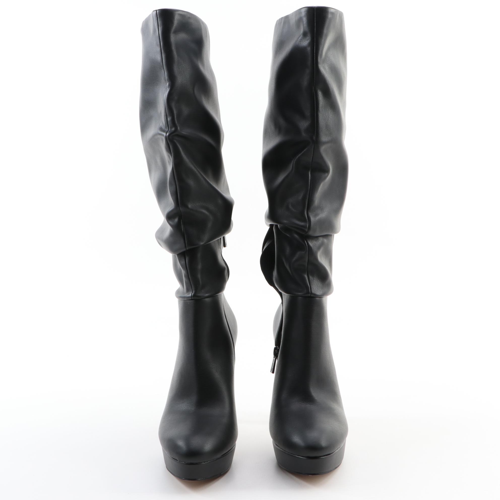 Tory Burch Black Patent Leather Flats with Jessica Simpson Black Heeled Boots