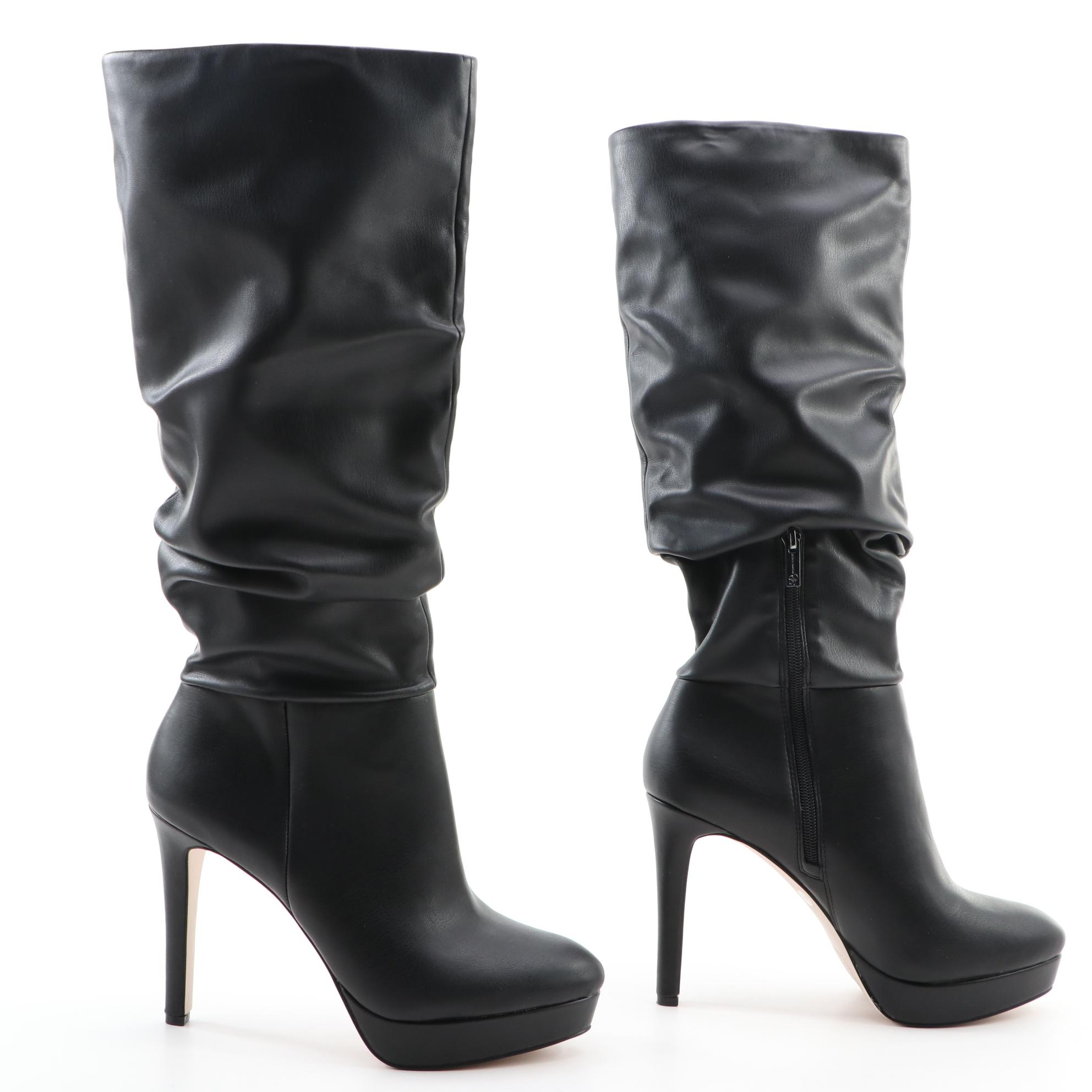 Tory Burch Black Patent Leather Flats with Jessica Simpson Black Heeled Boots