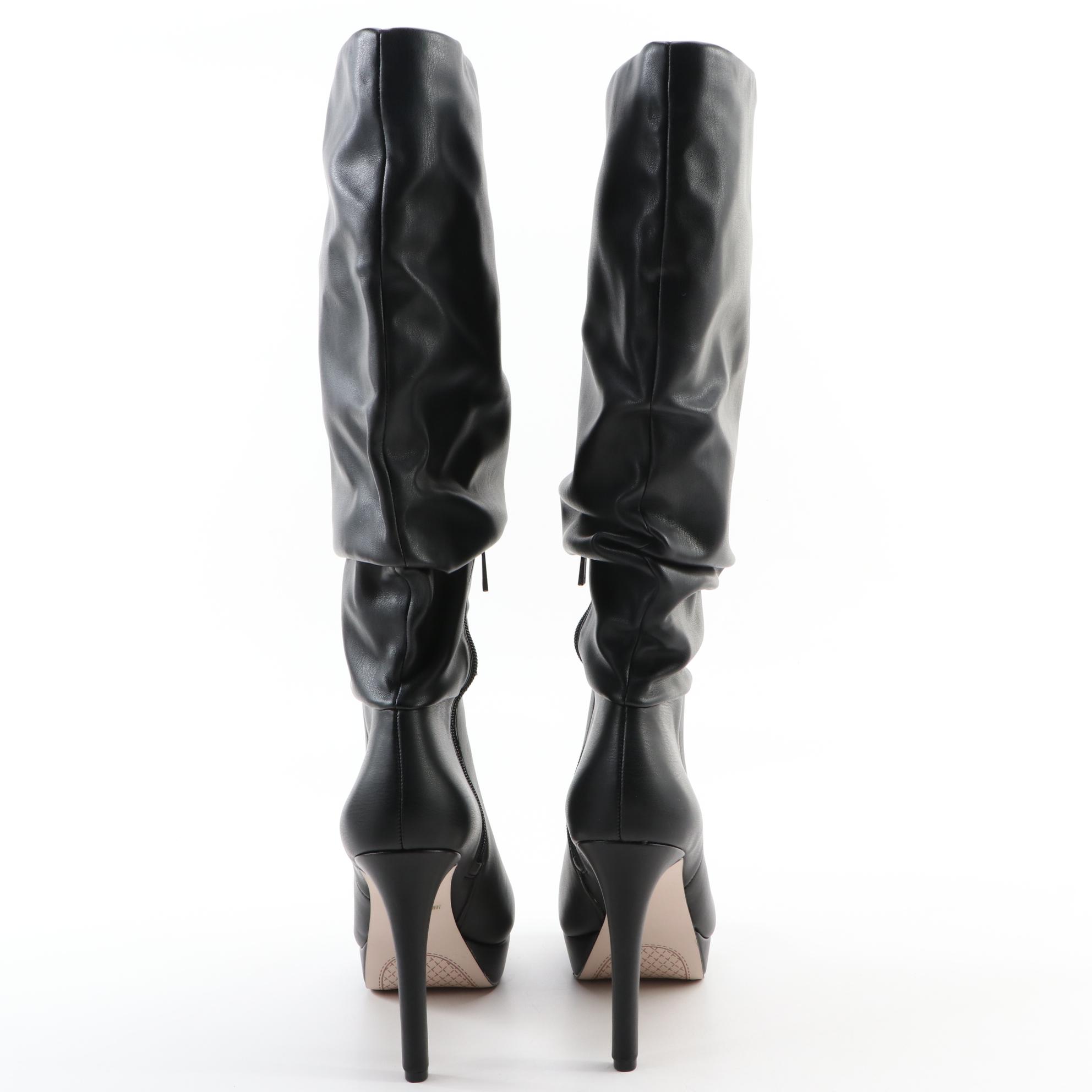 Tory Burch Black Patent Leather Flats with Jessica Simpson Black Heeled Boots