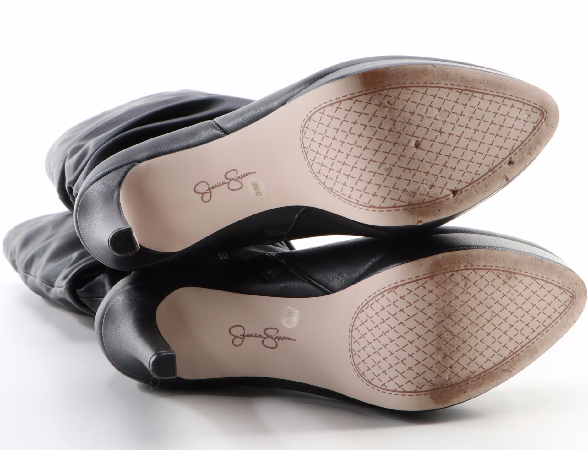 Tory Burch Black Patent Leather Flats with Jessica Simpson Black Heeled Boots