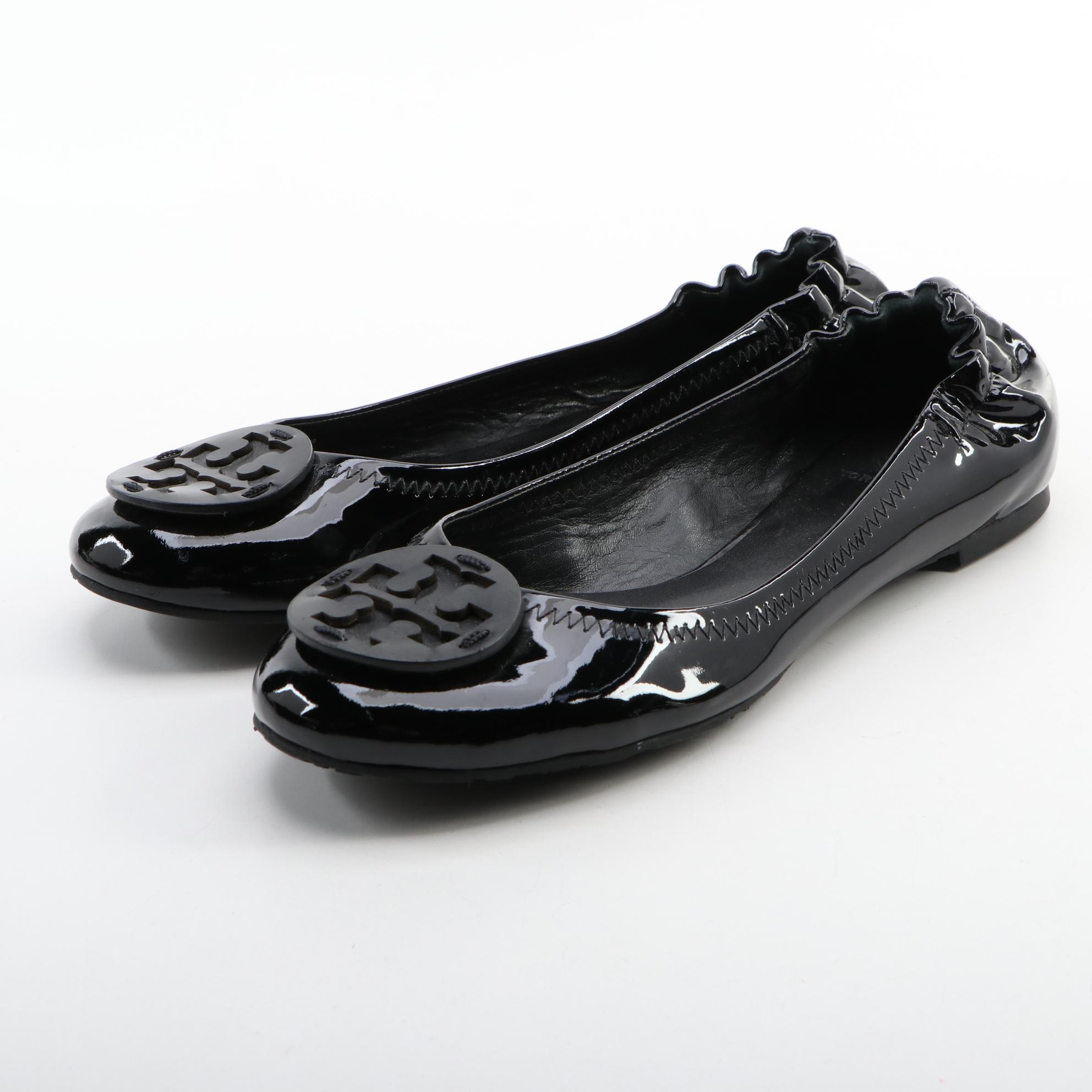 Tory Burch Black Patent Leather Flats with Jessica Simpson Black Heeled Boots