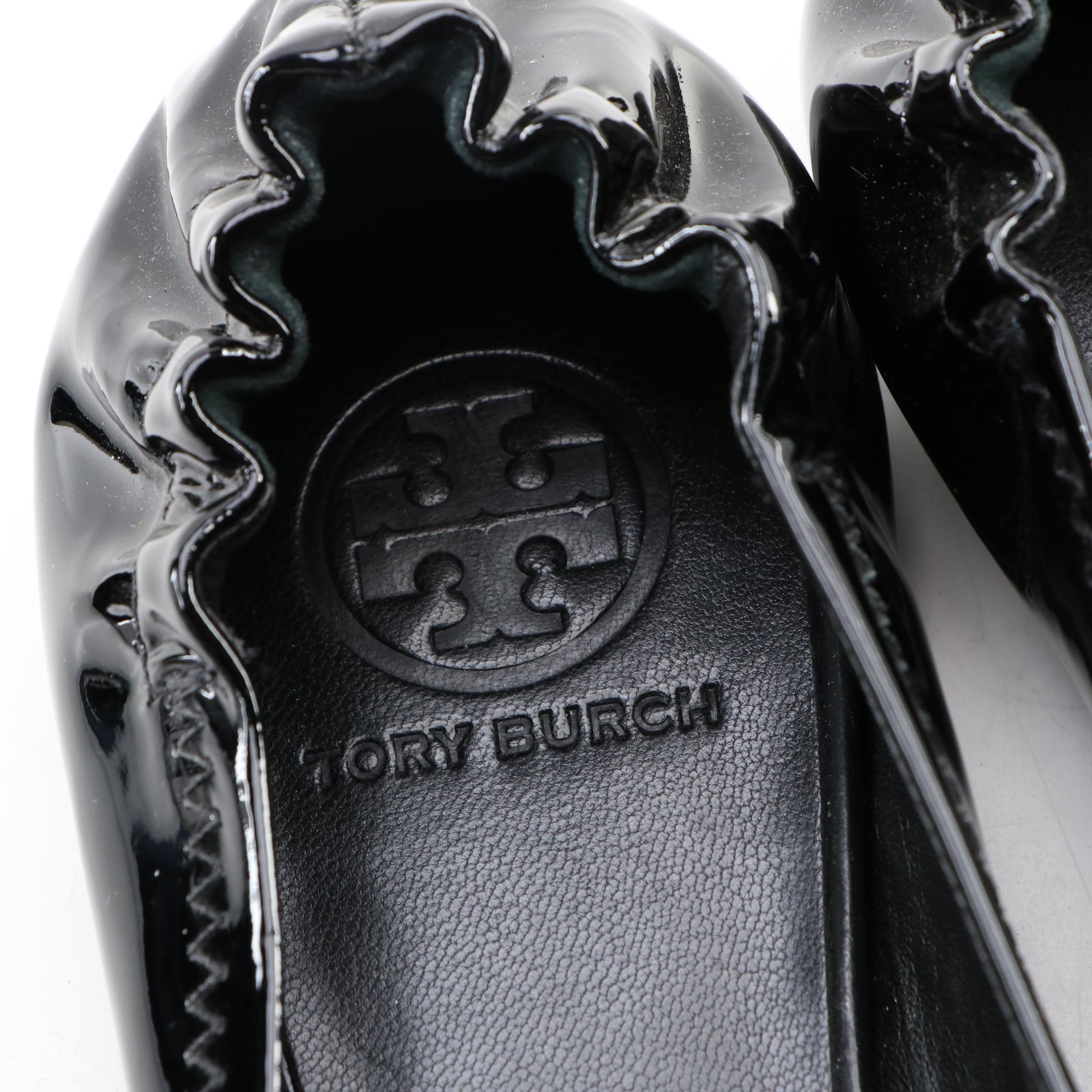 Tory Burch Black Patent Leather Flats with Jessica Simpson Black Heeled Boots