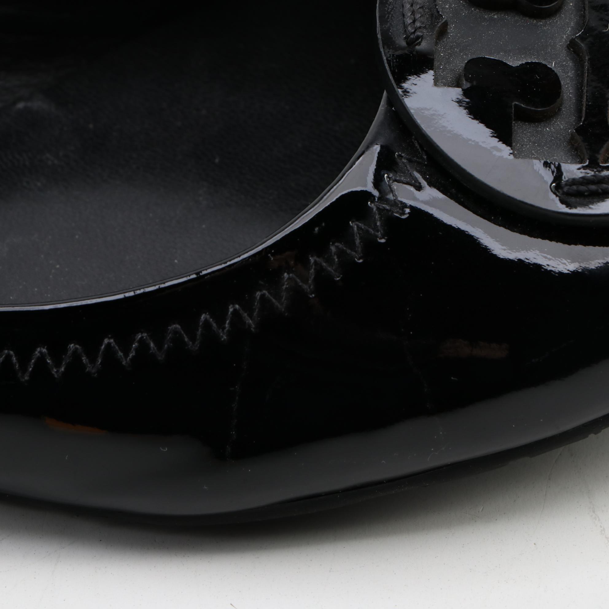 Tory Burch Black Patent Leather Flats with Jessica Simpson Black Heeled Boots