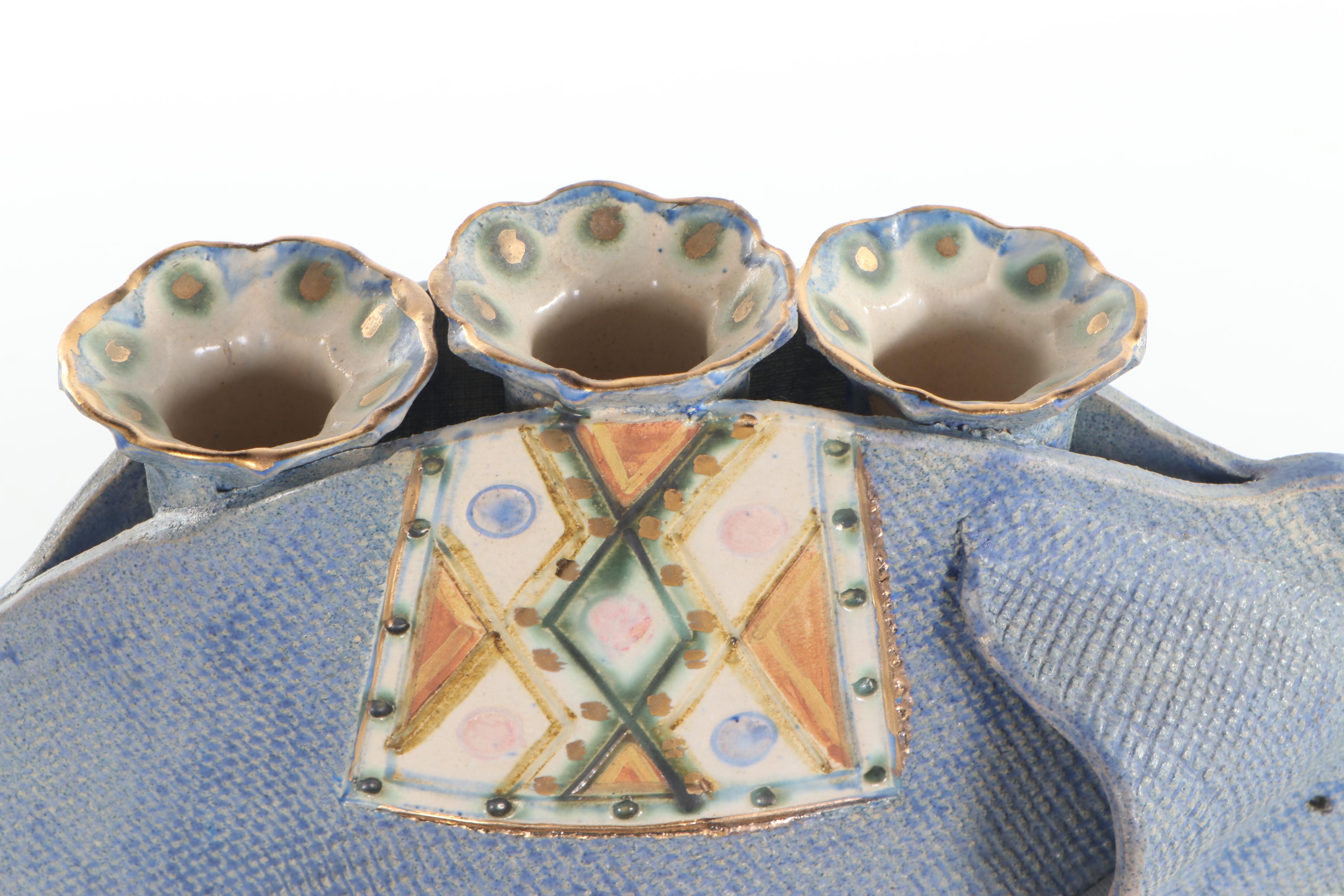 Gail Paradise Glazed Ceramic "Elephant Candelabra," 1990