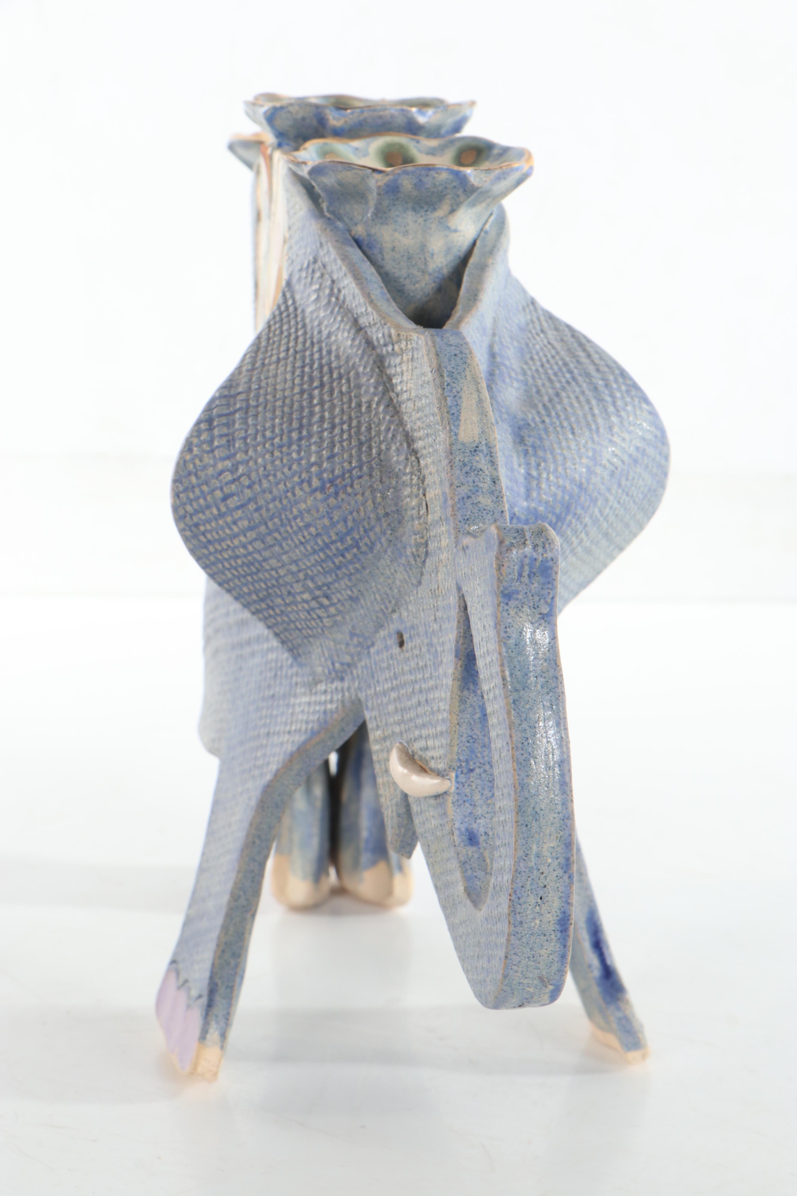 Gail Paradise Glazed Ceramic "Elephant Candelabra," 1990