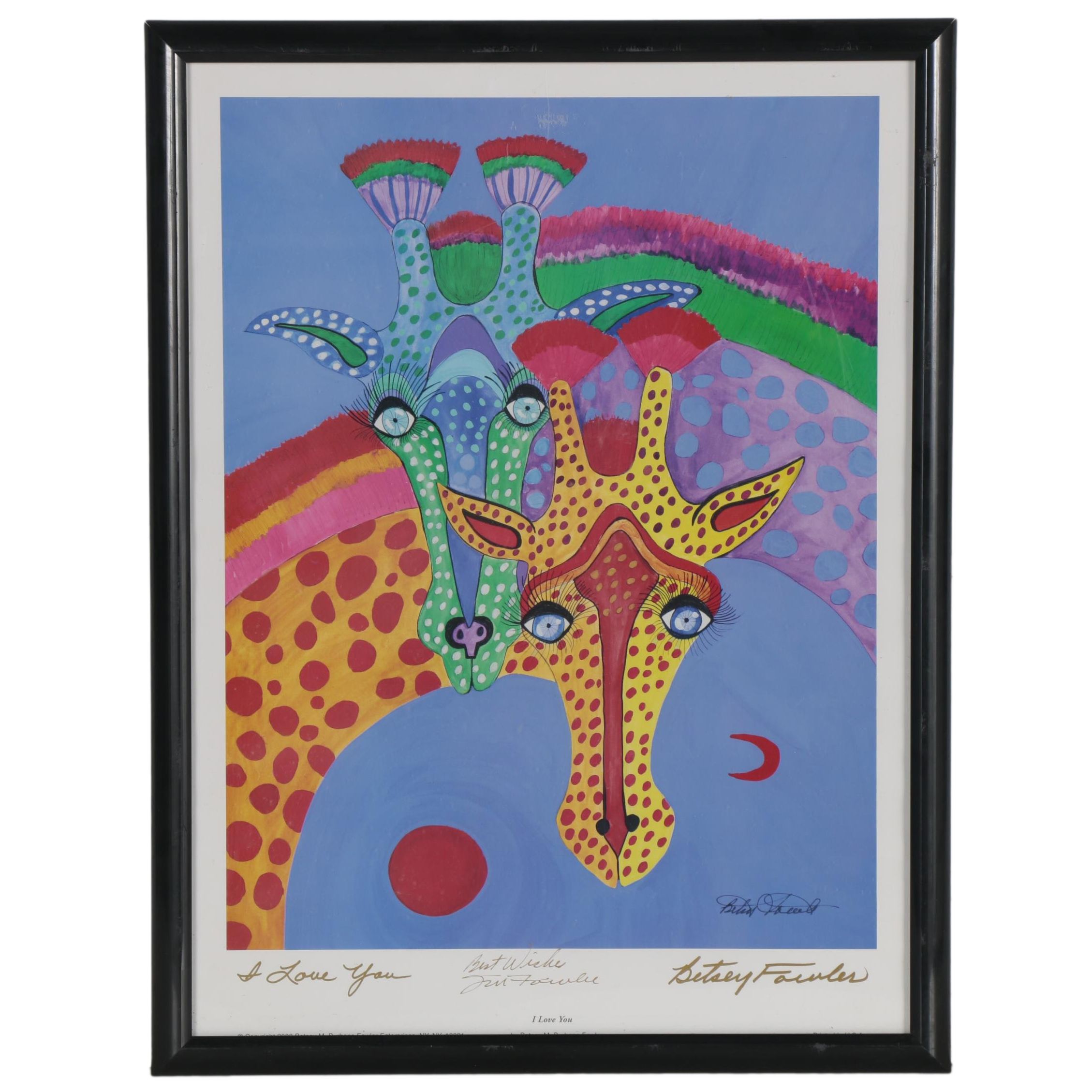 Betsey Fowler Offset Lithograph "I Love You," 2000