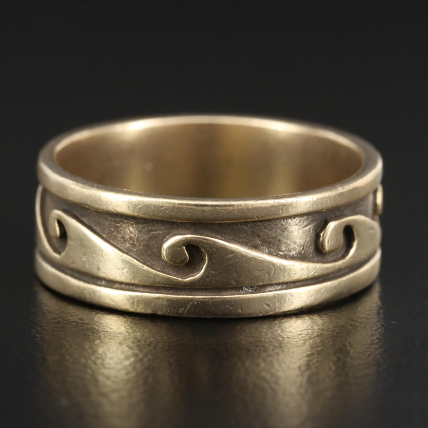 Sterling Silver Wave Pattern Band