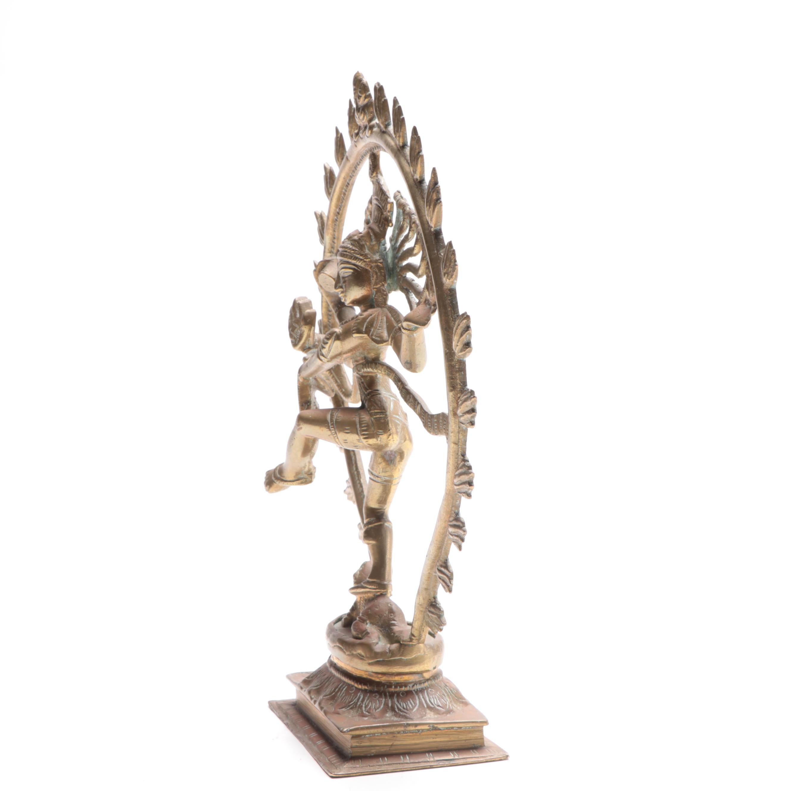 Nataraja, Shiva Cosmic Dancer Brass Statue, Late 20th Century