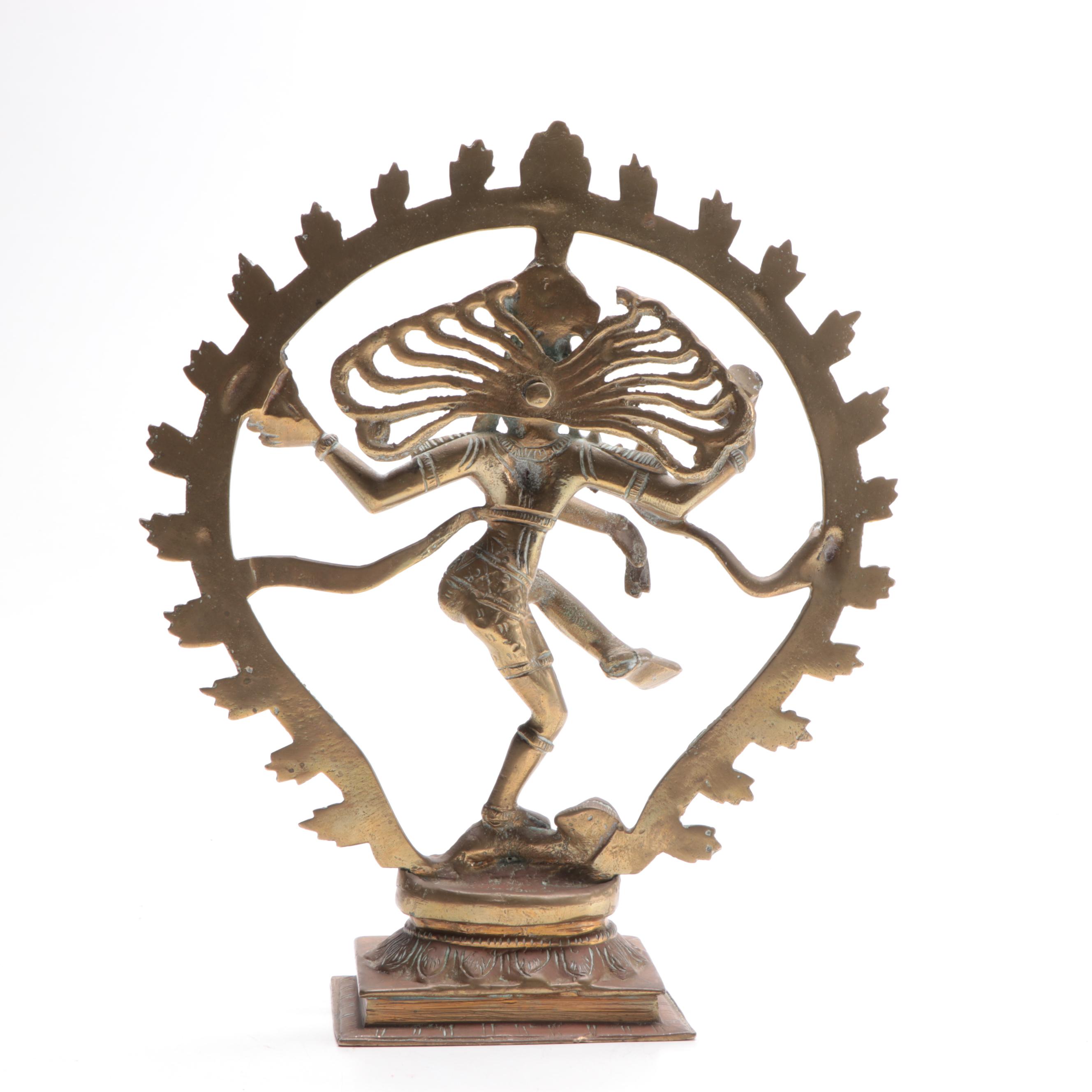 Nataraja, Shiva Cosmic Dancer Brass Statue, Late 20th Century