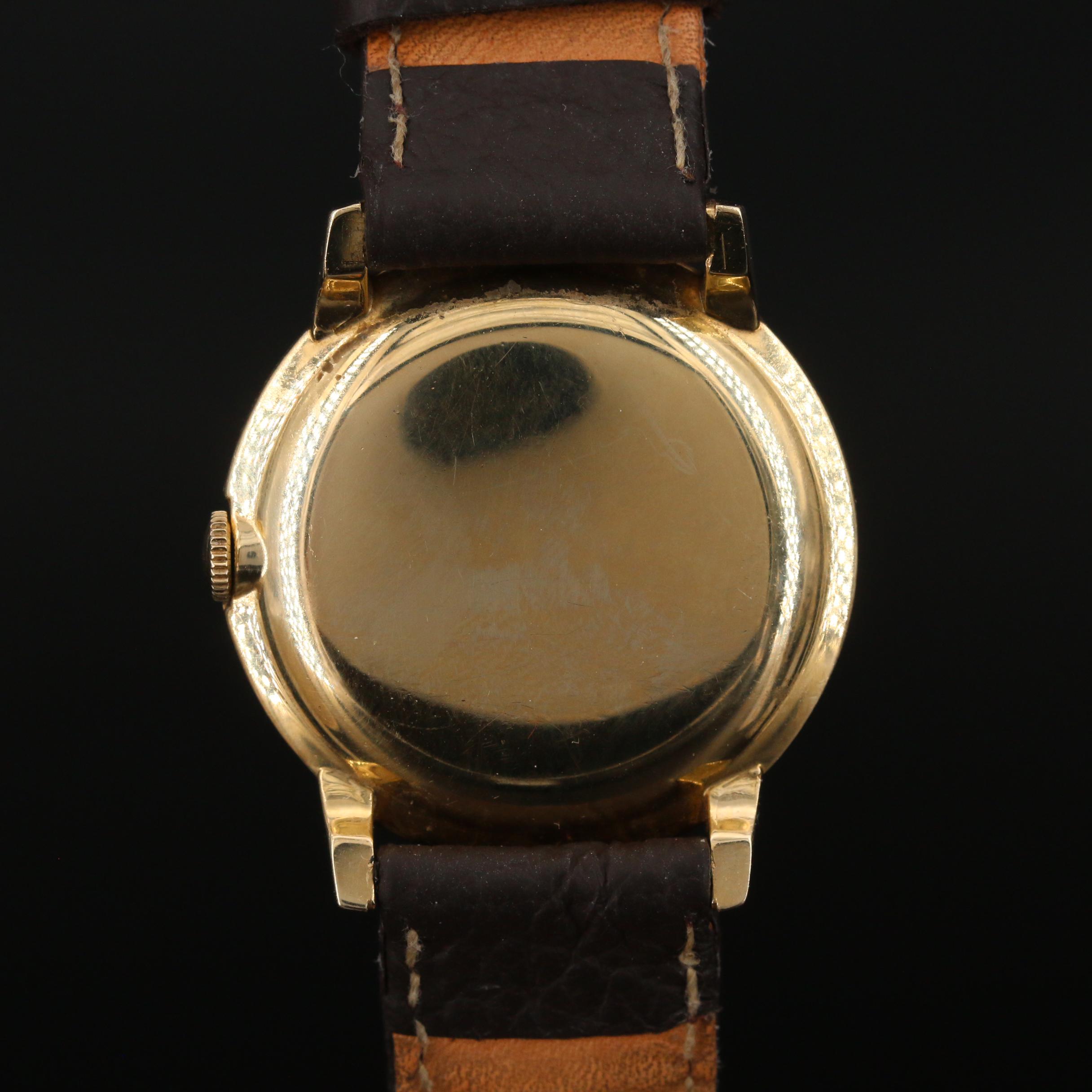 Circa 1960's Rolex 14K Gold and Diamonds Cal. 1215 Stem Wind Watch