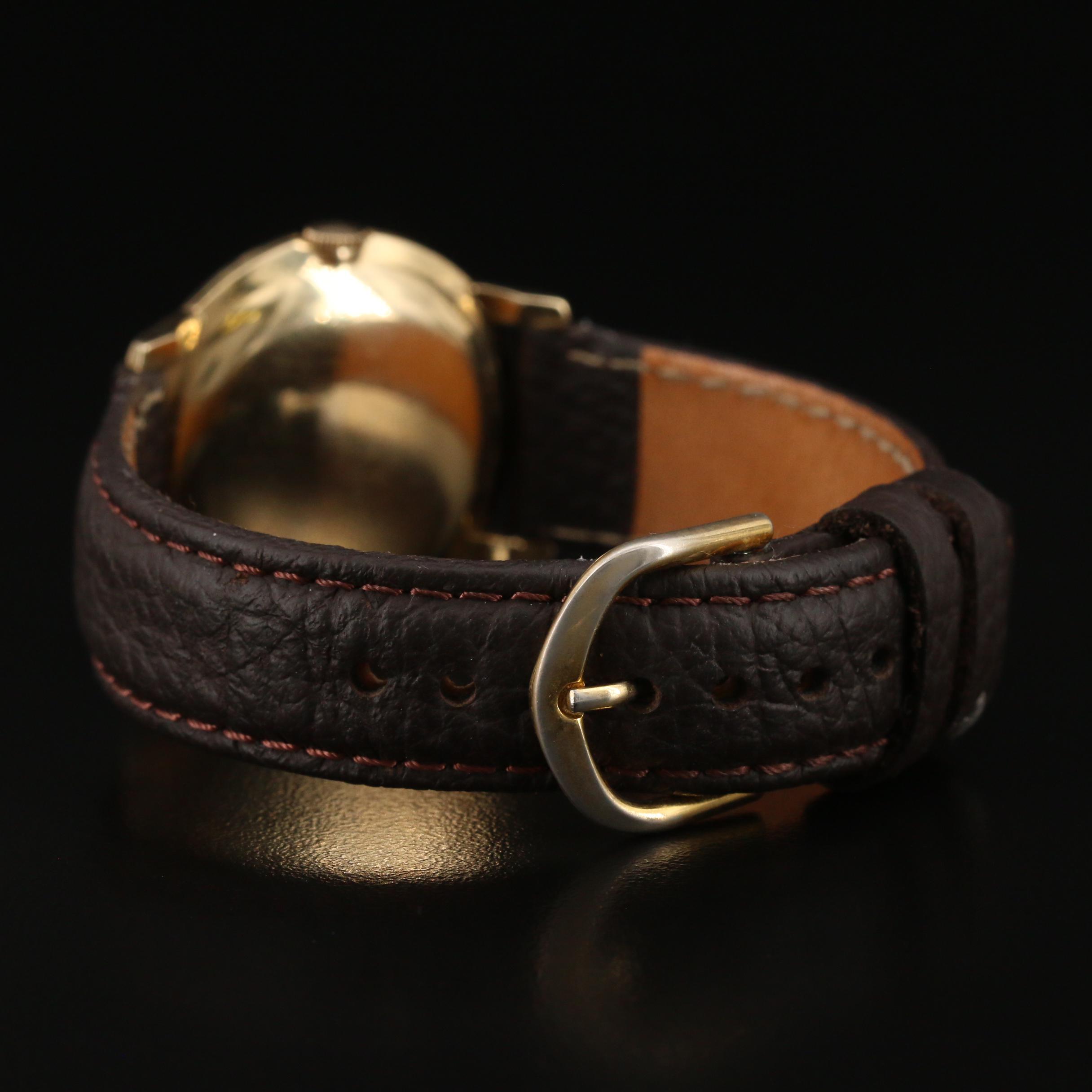 Circa 1960's Rolex 14K Gold and Diamonds Cal. 1215 Stem Wind Watch