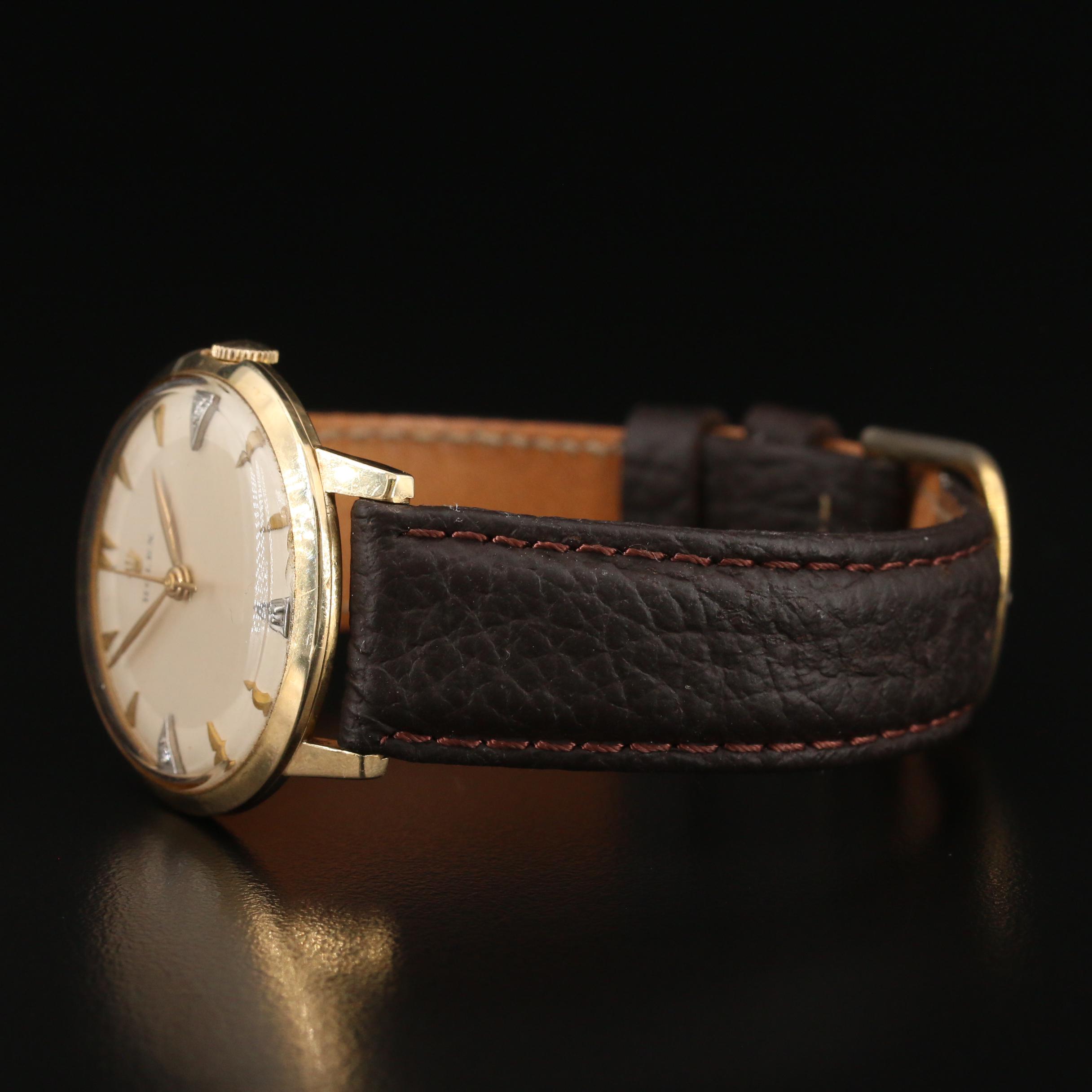 Circa 1960's Rolex 14K Gold and Diamonds Cal. 1215 Stem Wind Watch