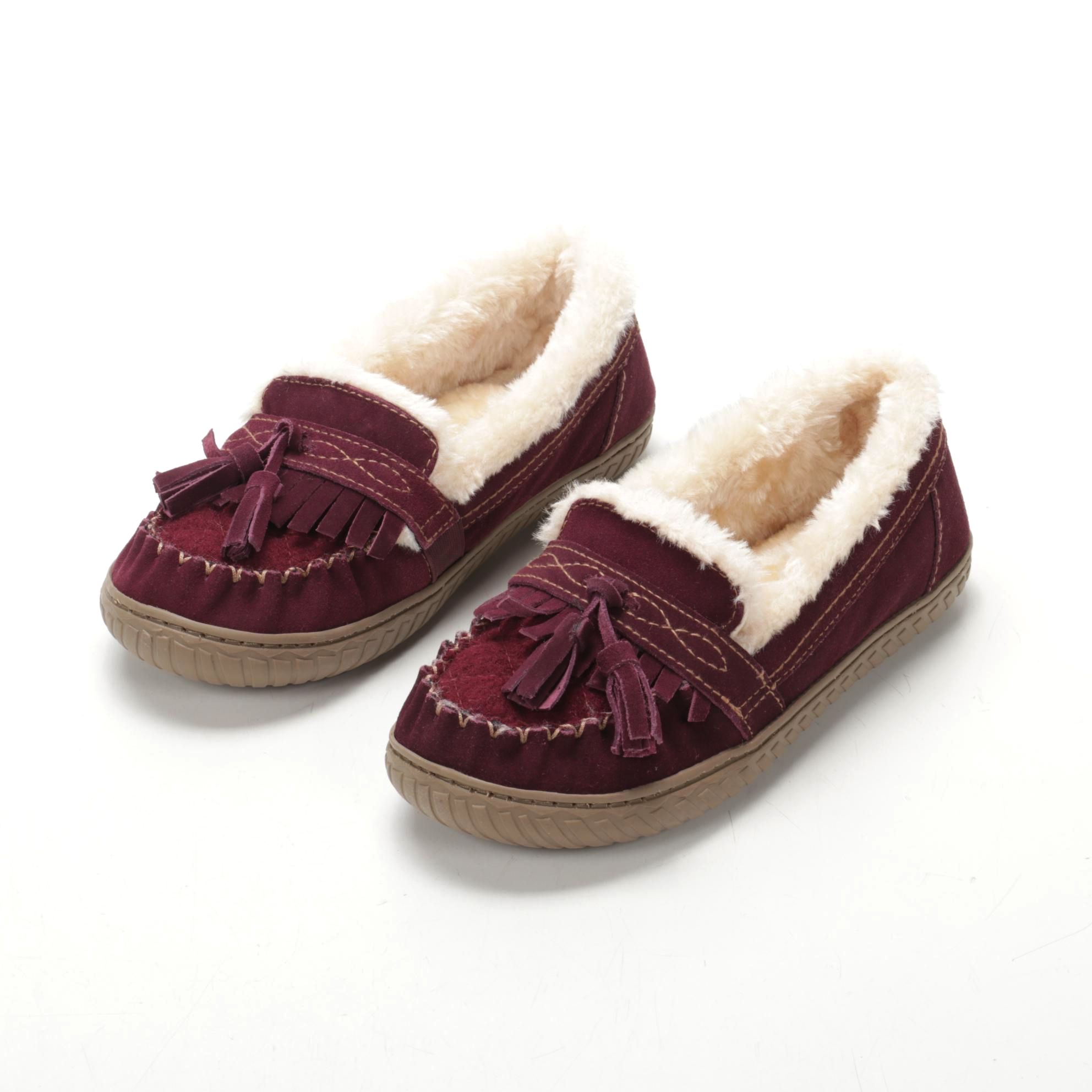 Earth Origins Yukon Yasmine Slippers in Merlot Suede