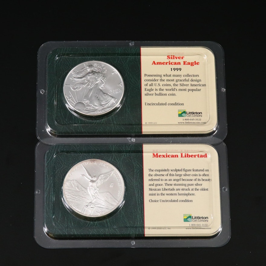 1999 American Silver Eagle and 2000 Mexican Silver Libertad