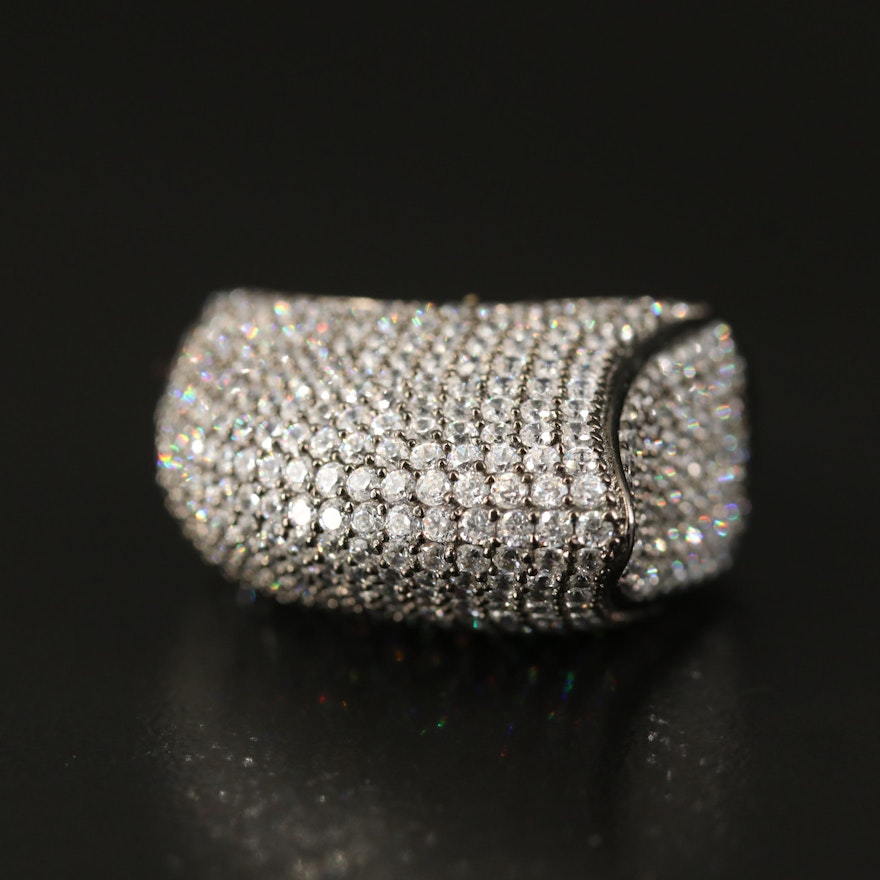 Sterling Cubic Zirconia Fin Ring