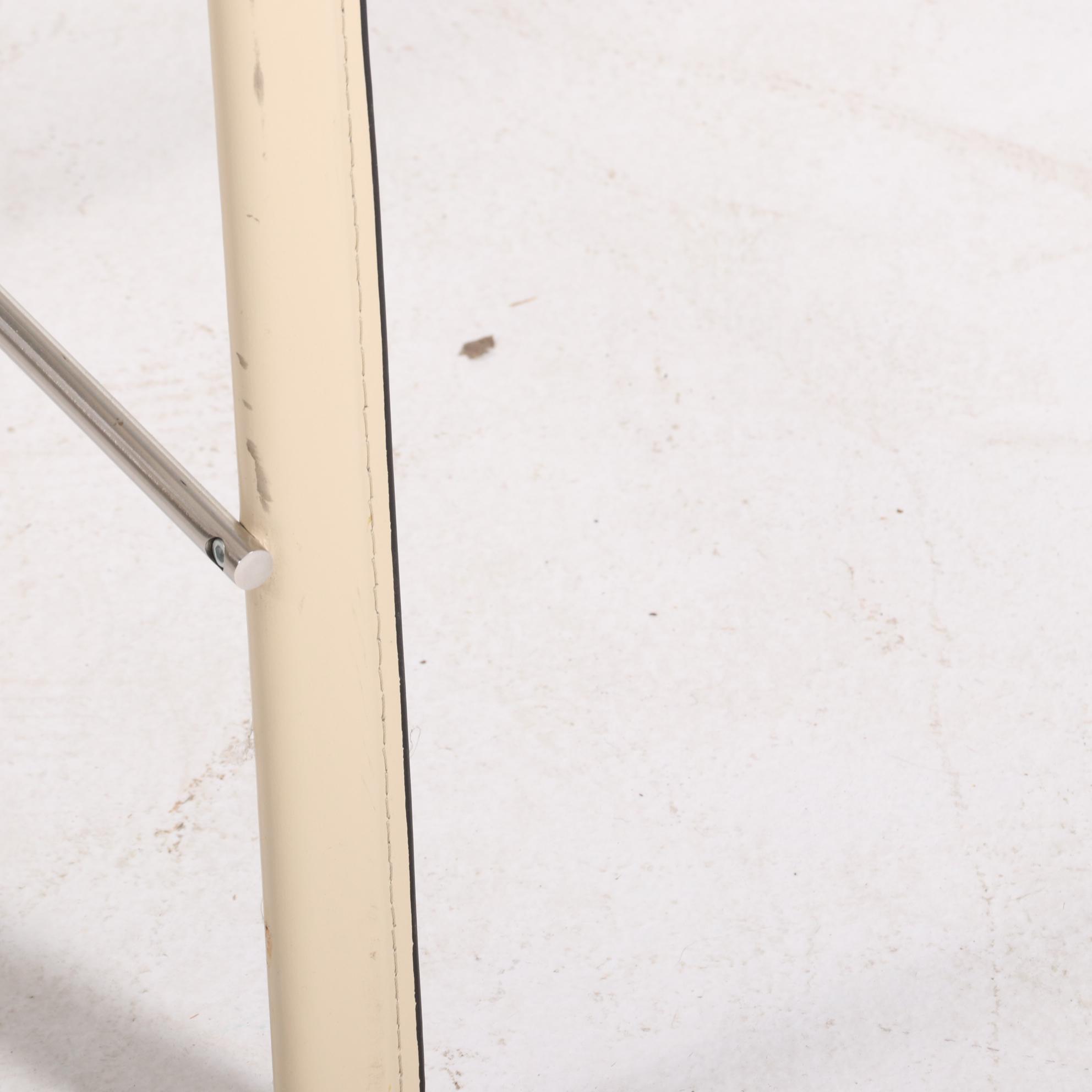 Four Modernist Style Cream Faux Leather Wrapped Counter Stools