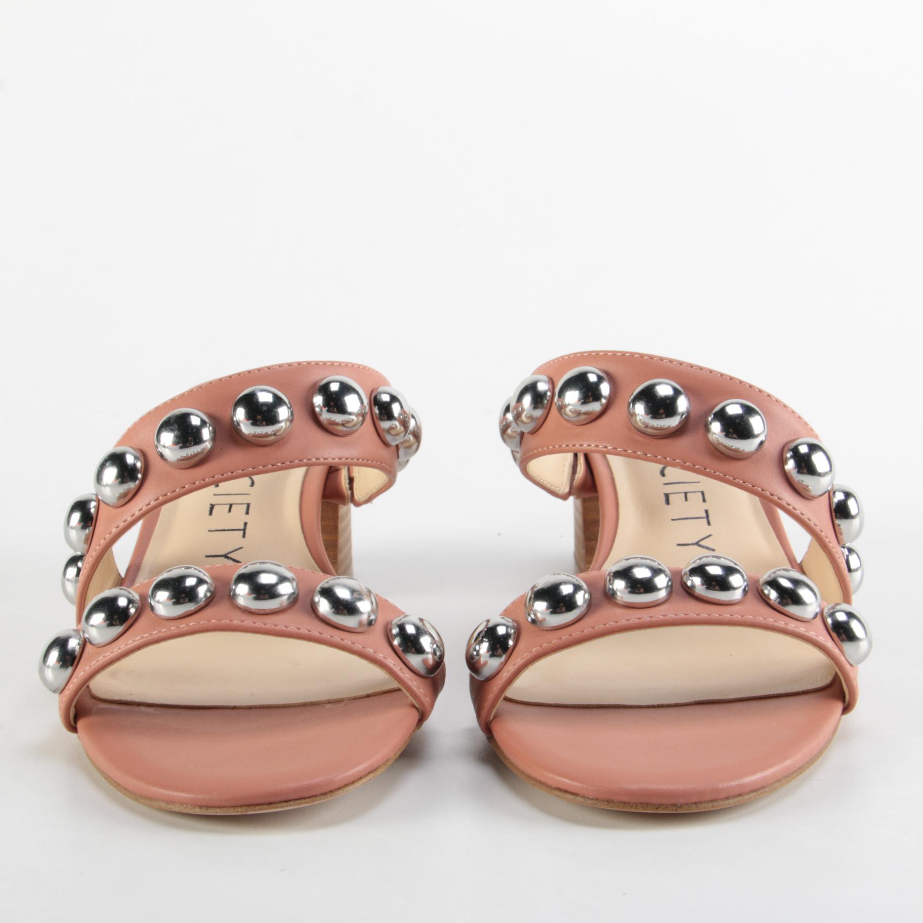 Sole Society Sasandra Studded Vegan Leather Sandals in Spanish Tile