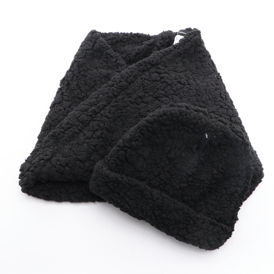 INC International Concepts Black Faux Fur Infinity Cowl and Beanie