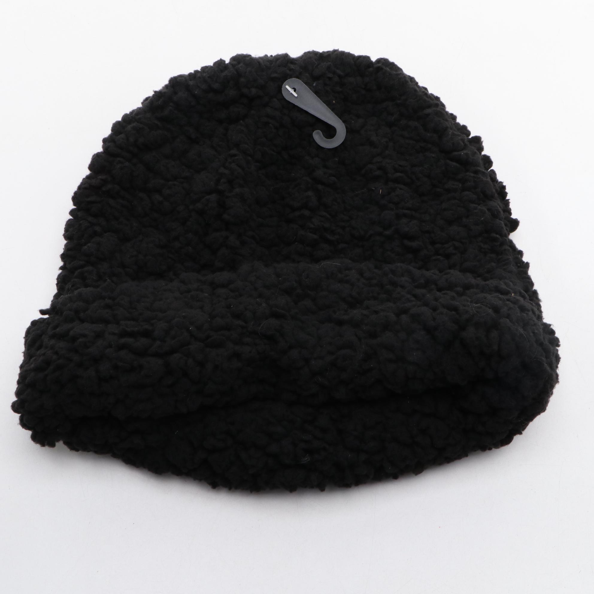 INC International Concepts Black Faux Fur Infinity Cowl and Beanie