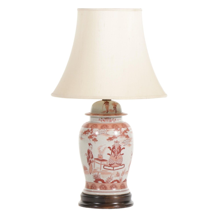 Converted Chinese Porcelain Ginger Jar Table Lamp