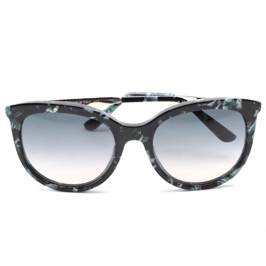 ETRO ET656S Marble Green Acetate and Silver-Tone Frame Sunglasses