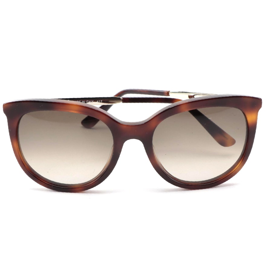 ETRO ET656S Havana Acetate and Silver Tone Frame Sunglasses