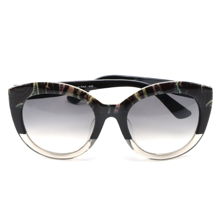 ETRO ET600SA Paisley Black Acetate Frame Sunglasses with Gradient Lenses