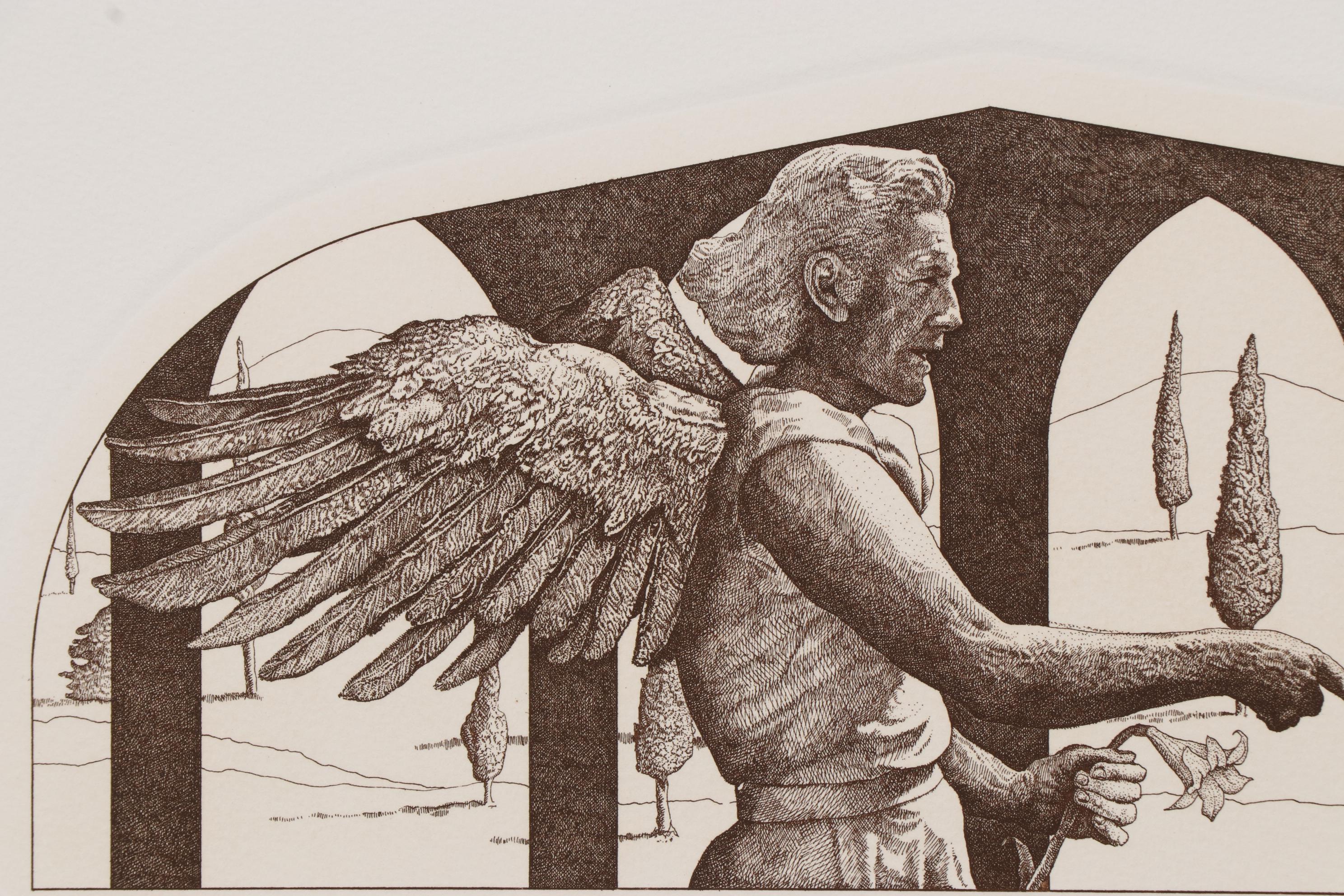 Marvin Hayes Biblical Copperplate Etching "Annunciation," 1976