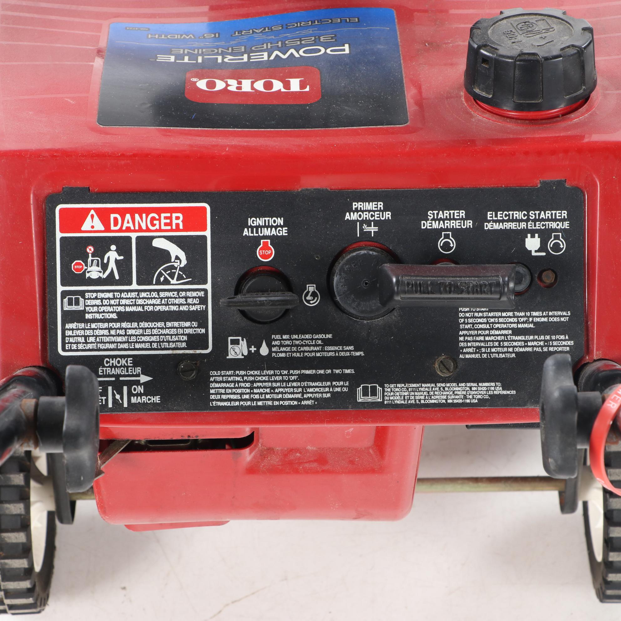 Toro "Powerlite" 3.25 HP Electric Start Snow Blower