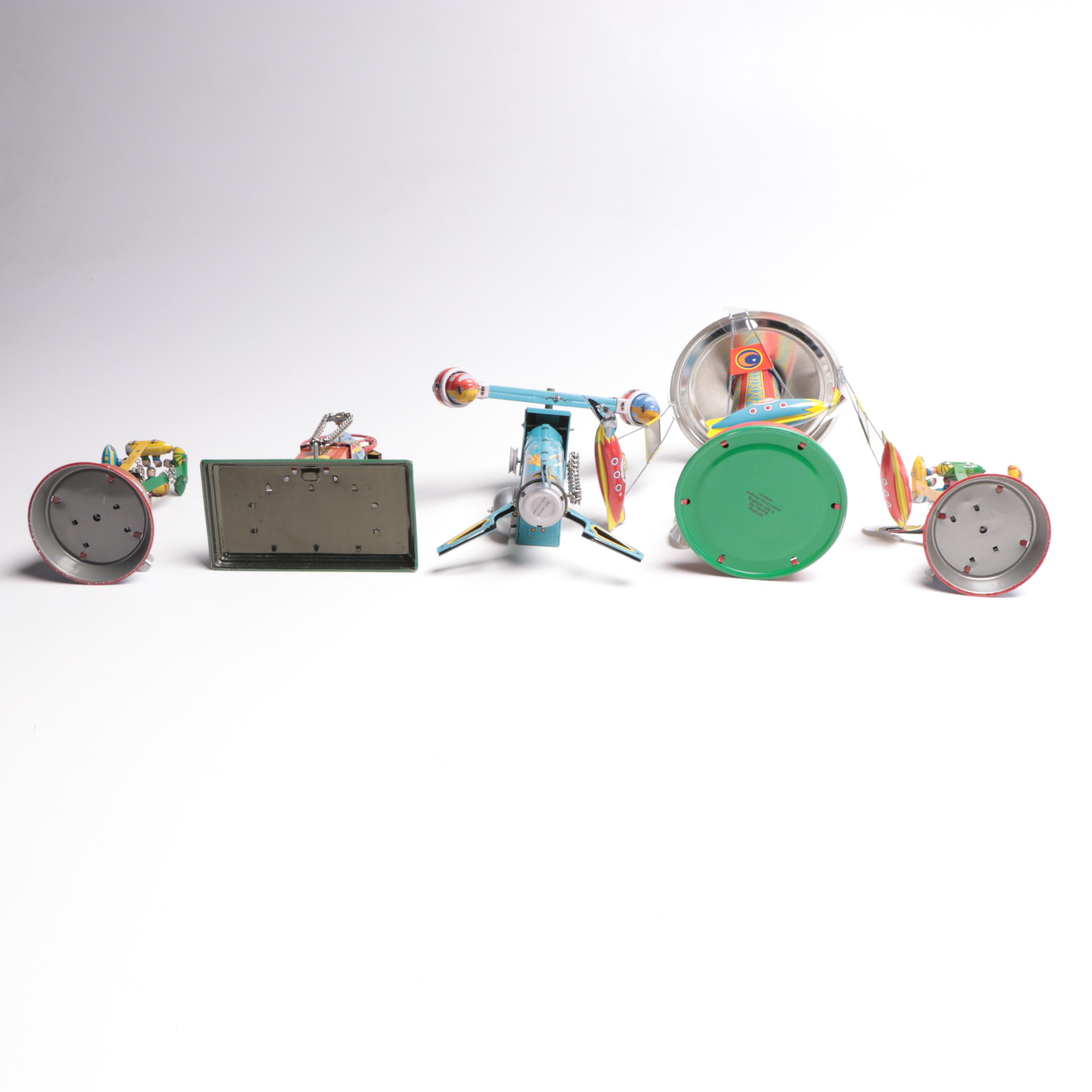 Schylling "Rocket Ride Carousel" and Other Carnival Ride Tin Toys