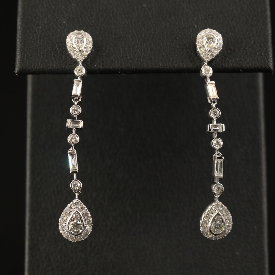 18K Diamond Drop Earrings