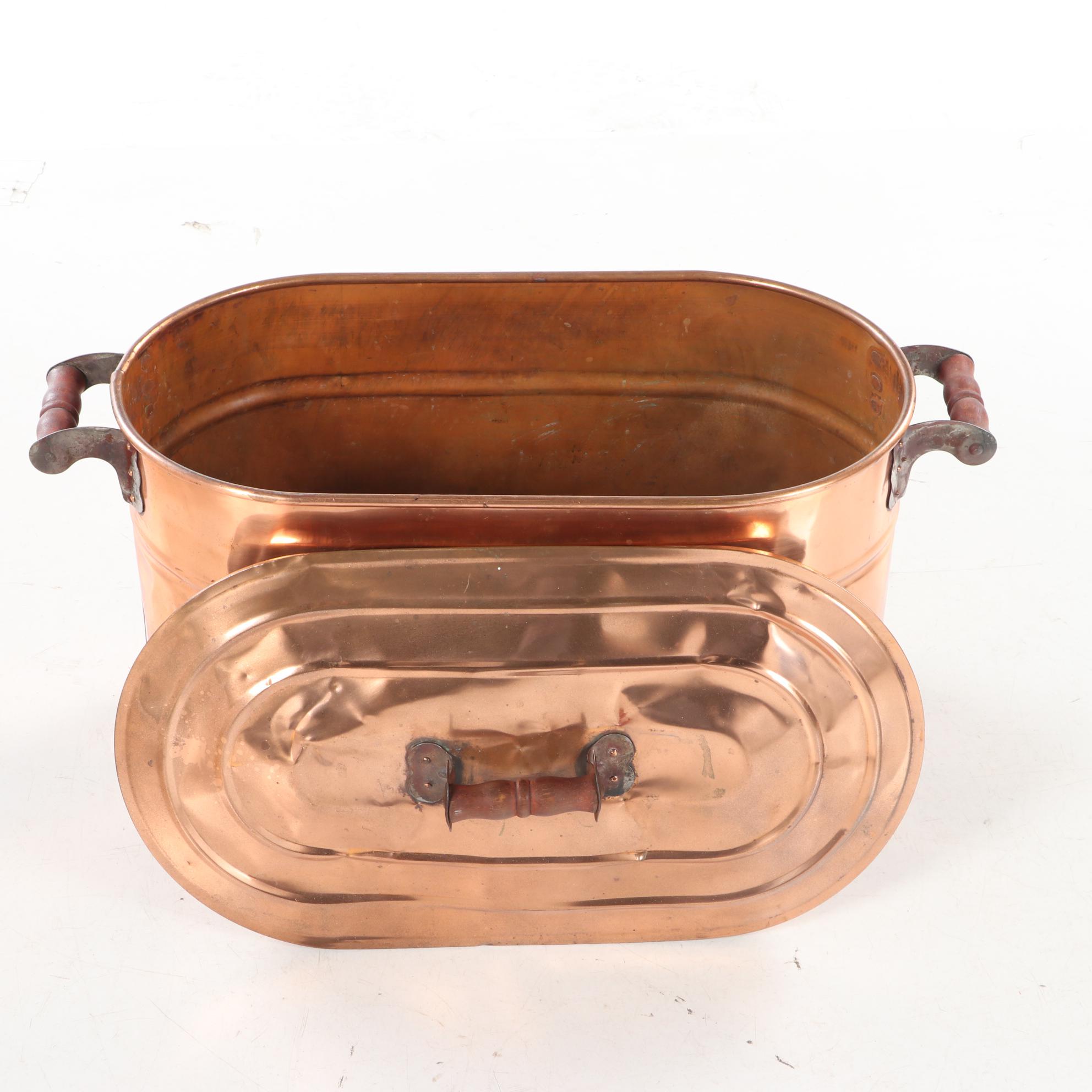 Copper Boiler Tub with Lid, Early 20th Century