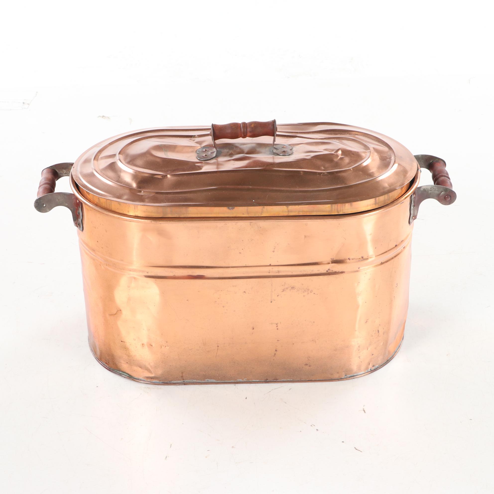 Copper Boiler Tub with Lid, Early 20th Century