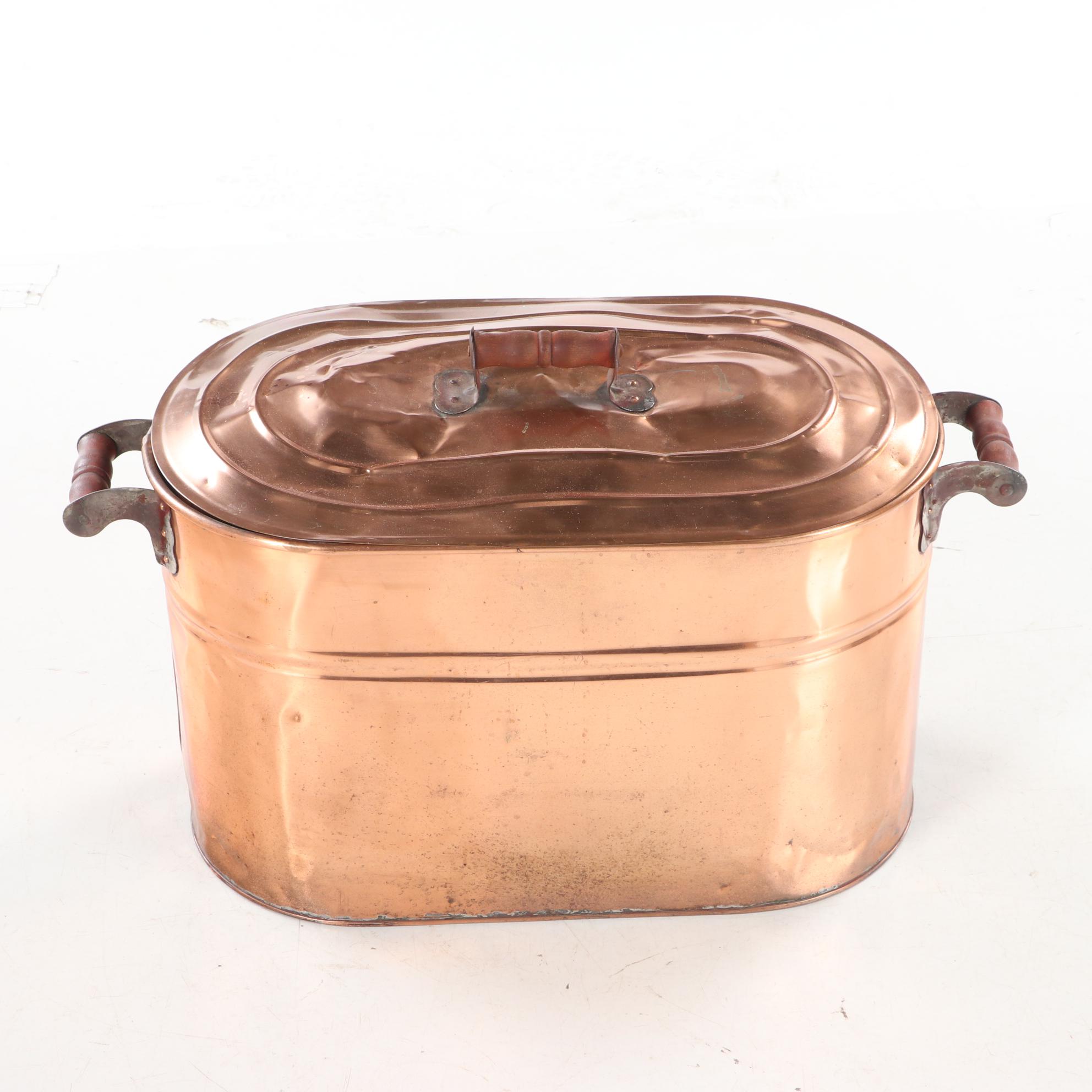 Copper Boiler Tub with Lid, Early 20th Century
