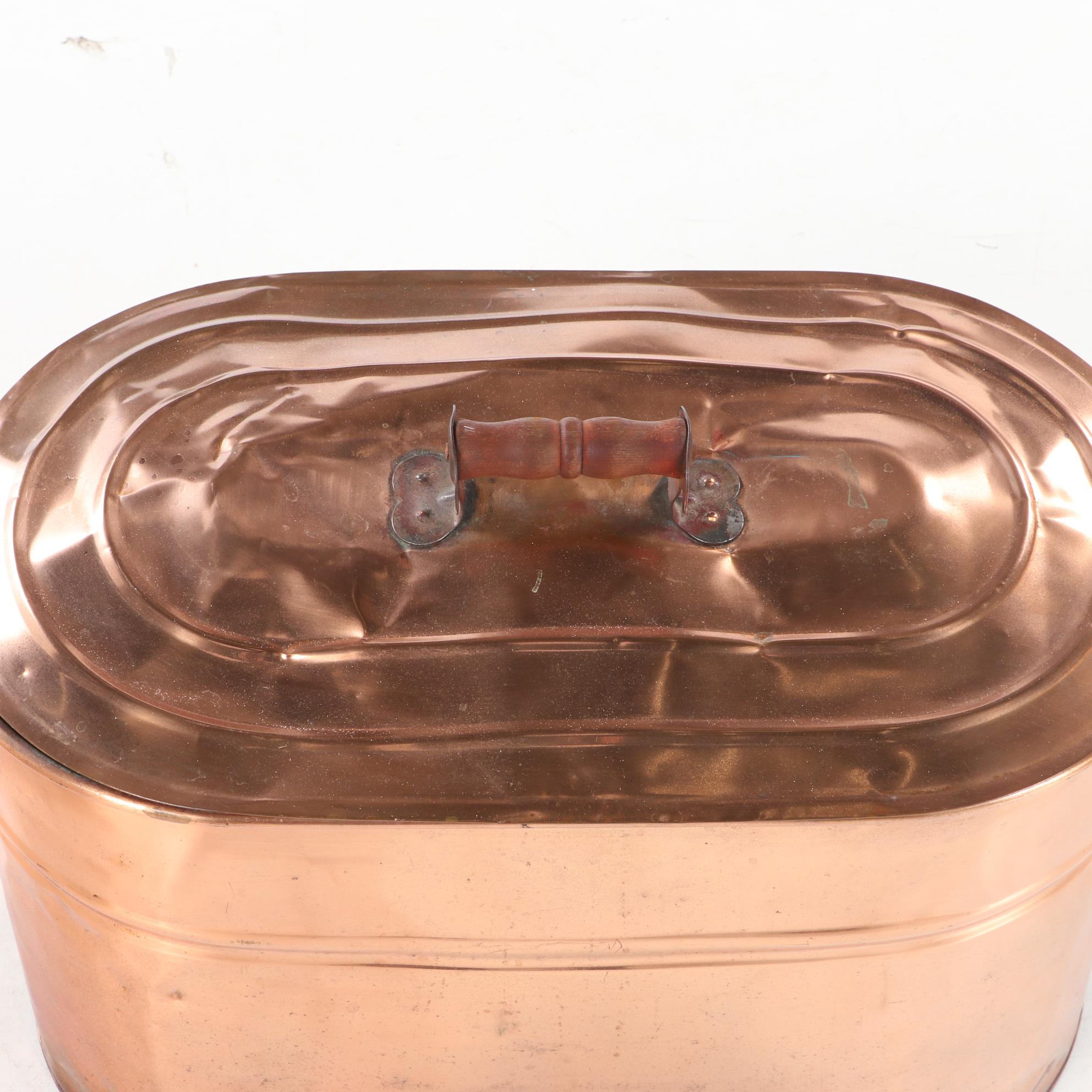 Copper Boiler Tub with Lid, Early 20th Century