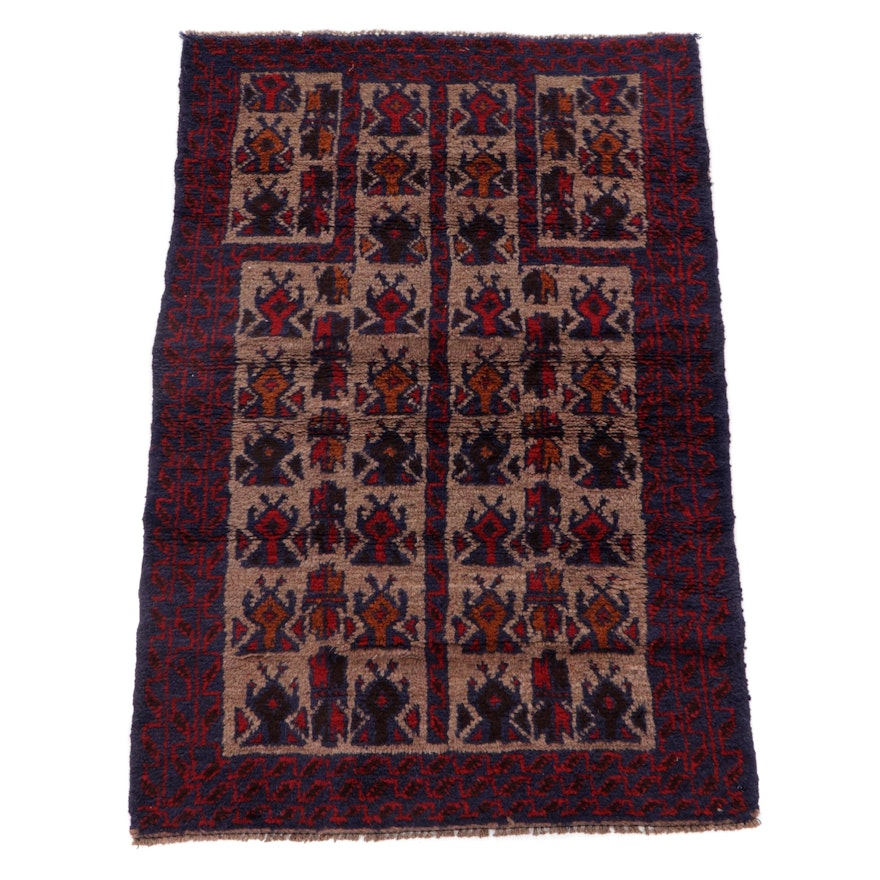 2'10 x 4'6 Hand-Knotted Afghan Balouch Tribal Rug