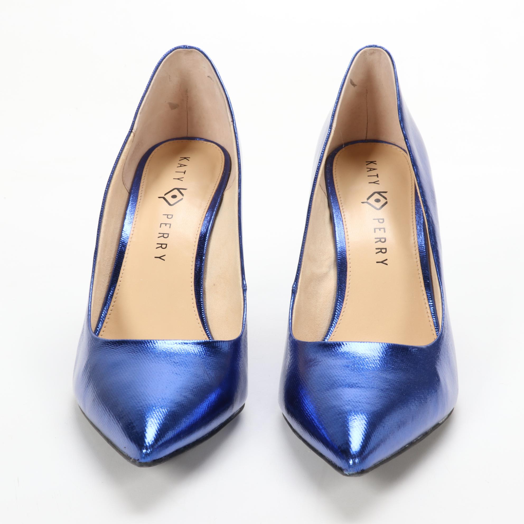 Katy Perry "The Sissy" Metallic Canvas Pumps in Surfer Blue