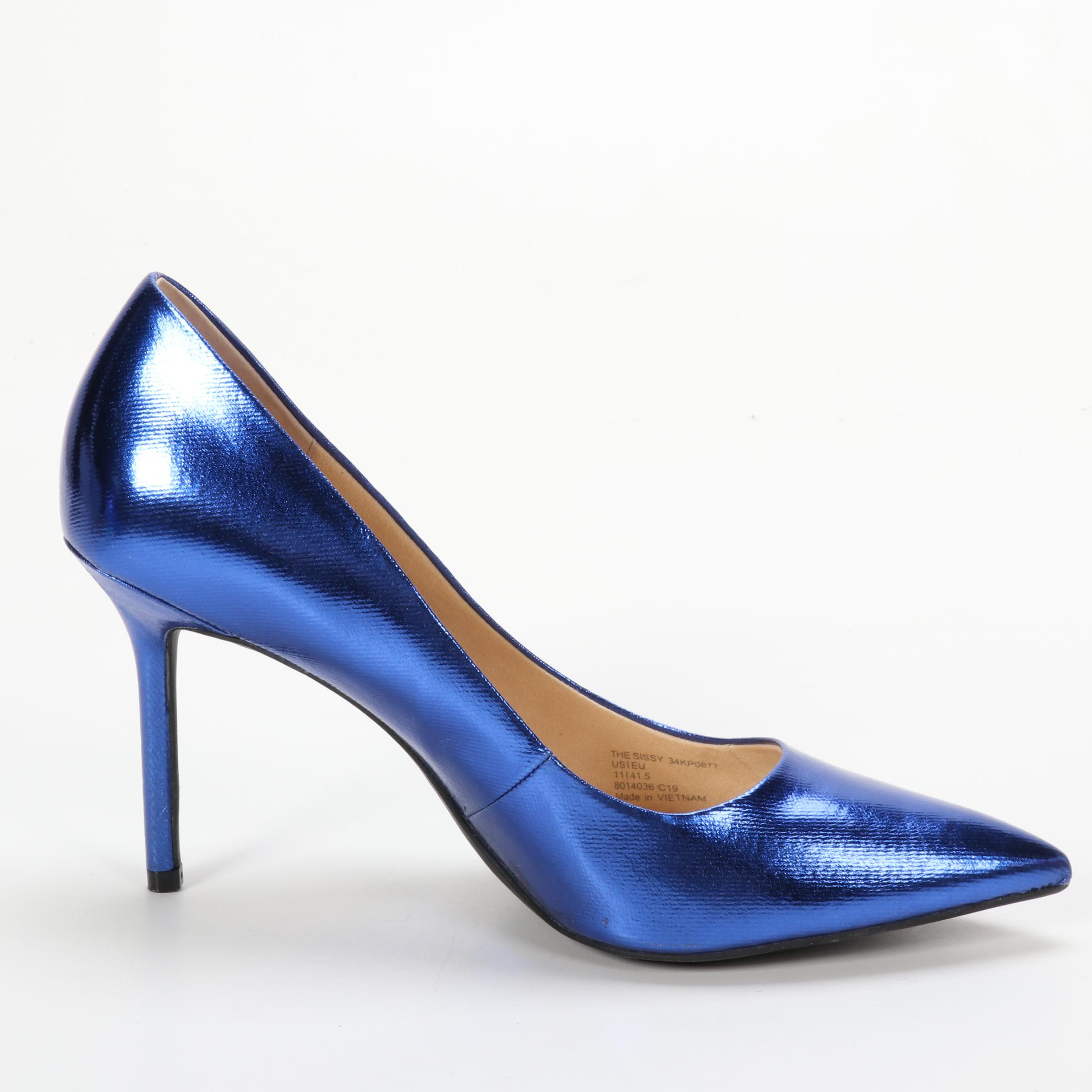 Katy Perry "The Sissy" Metallic Canvas Pumps in Surfer Blue